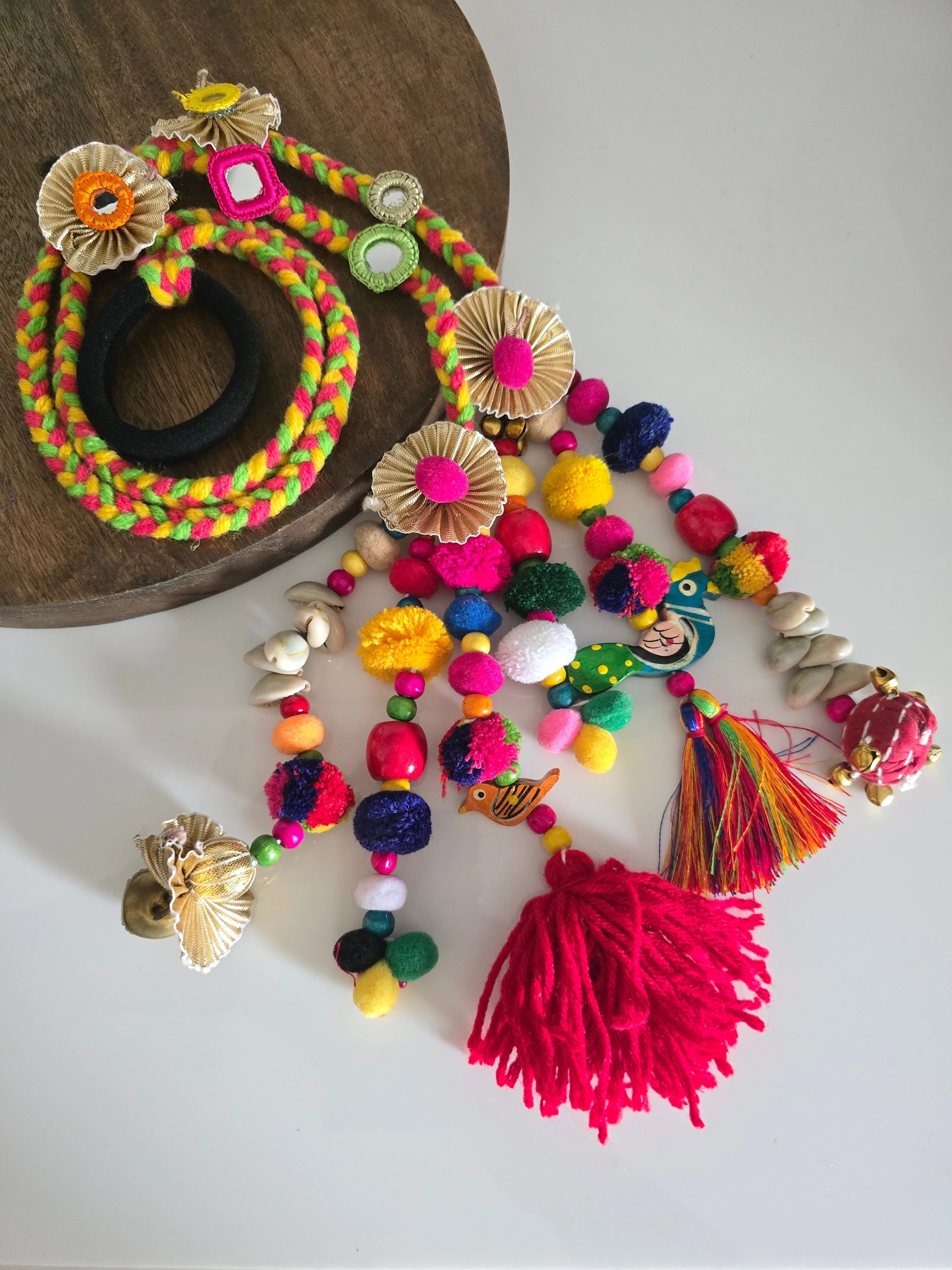 Vibrant Boho Handcrafted Punjabi Paranda/Parandi - Hair Accessory/Braid Tassels