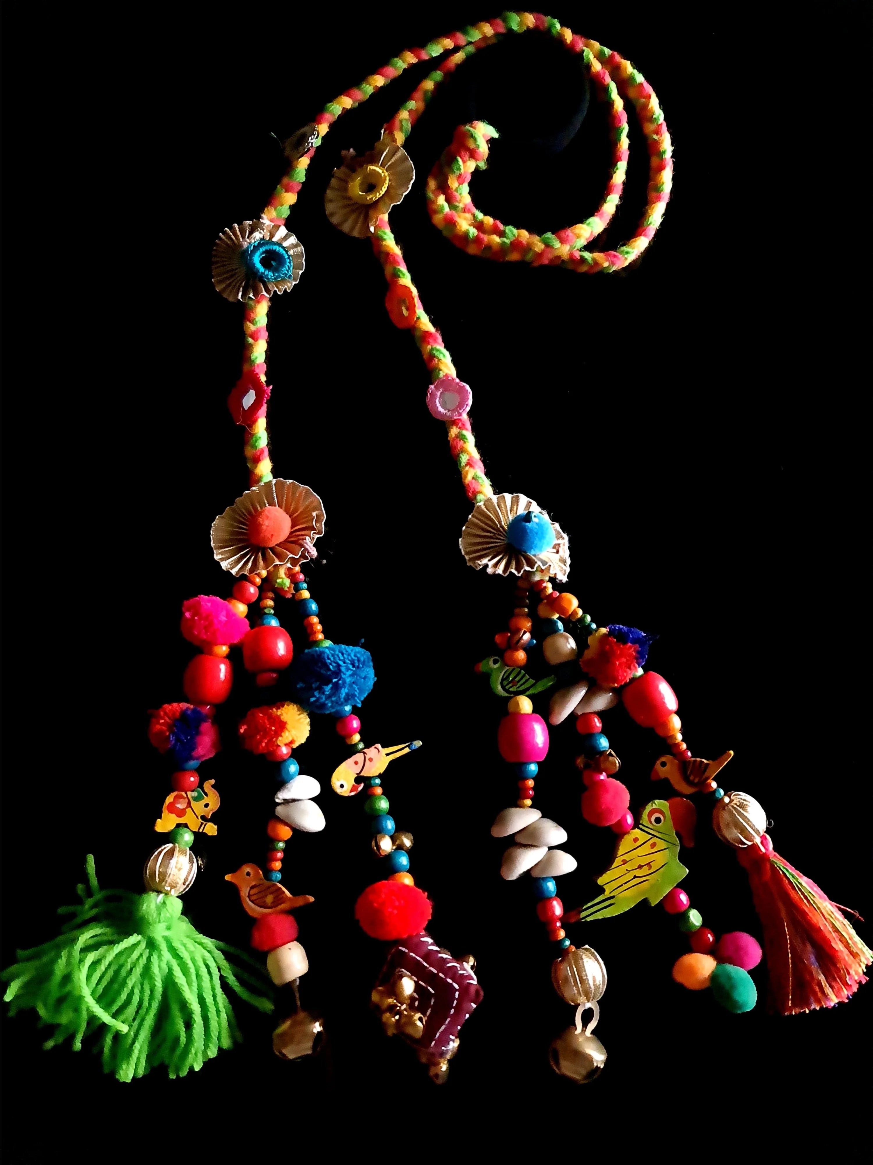 Vibrant Boho Handcrafted Punjabi Paranda/Parandi - Hair Accessory/Braid Tassels