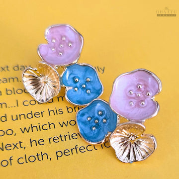 Dhaatu Dimensional Flower Studs - Pastel Palette