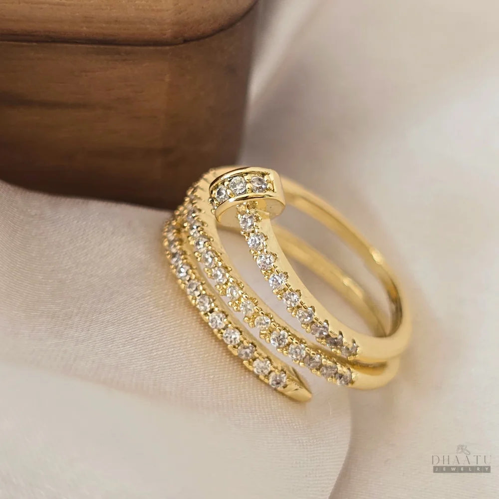 Dhaatu Nail Head Crystal Fashion Ring