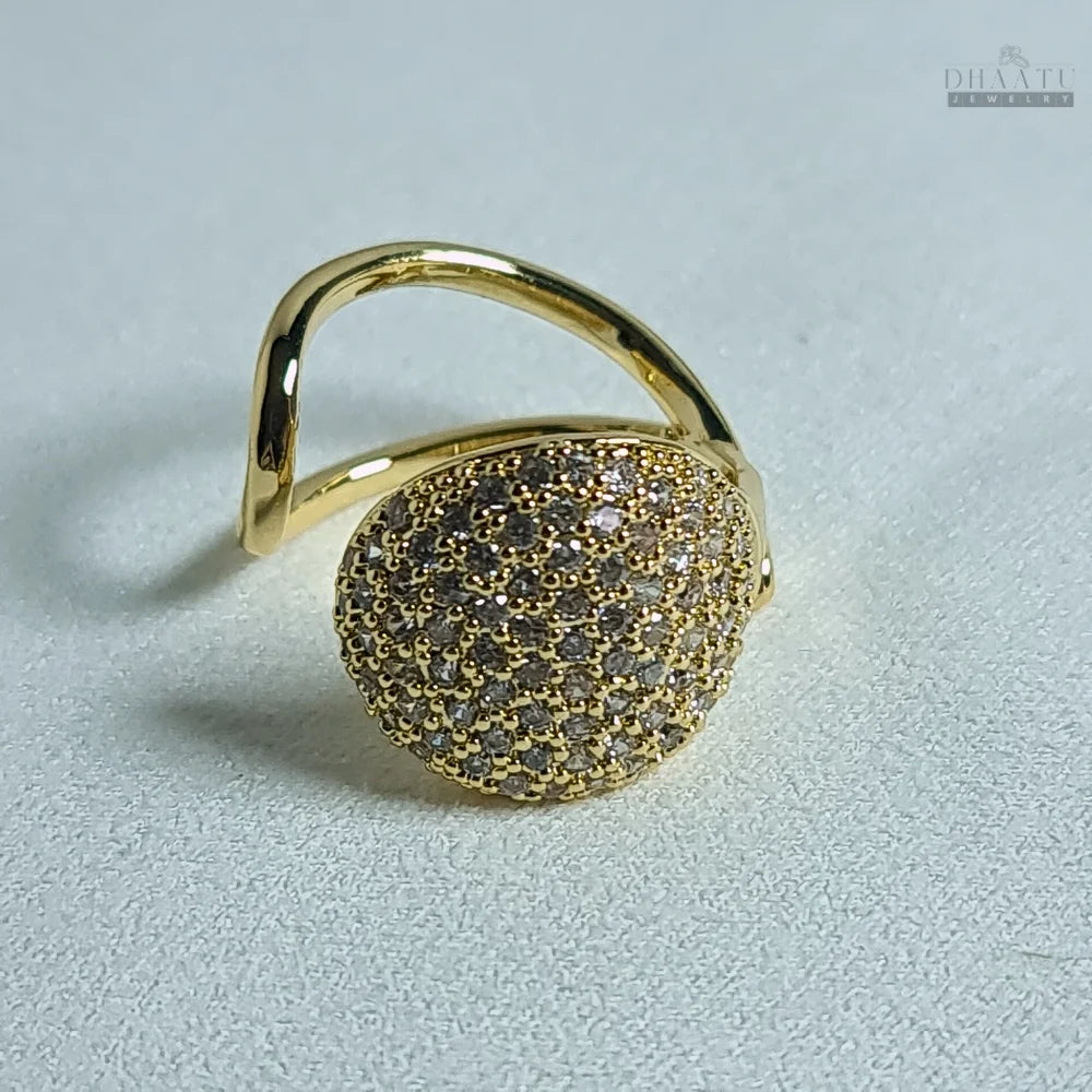 Dhaatu Unique Dome Pavé Crystal Ring