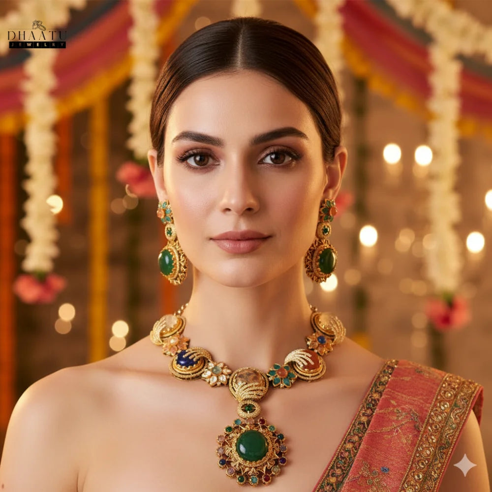 Dhaatu Rivaayat Collection - "Ruhani" Statement Necklace Set