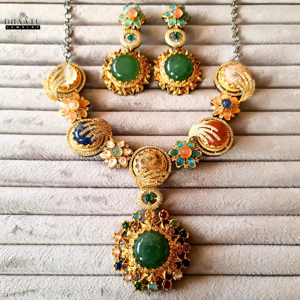 Dhaatu Rivaayat Collection - "Ruhani" Statement Necklace Set