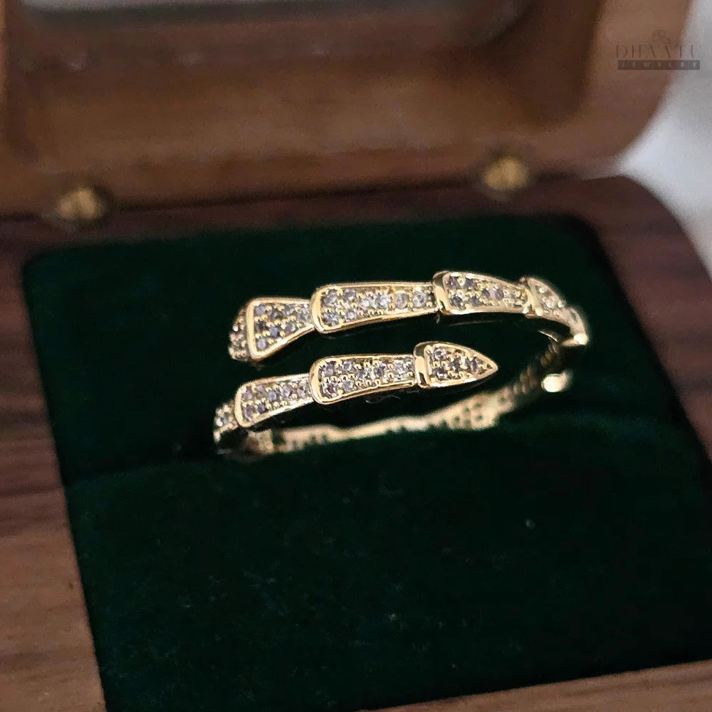 Dhaatu Serpenti Inspired Crystal Coiled Ring