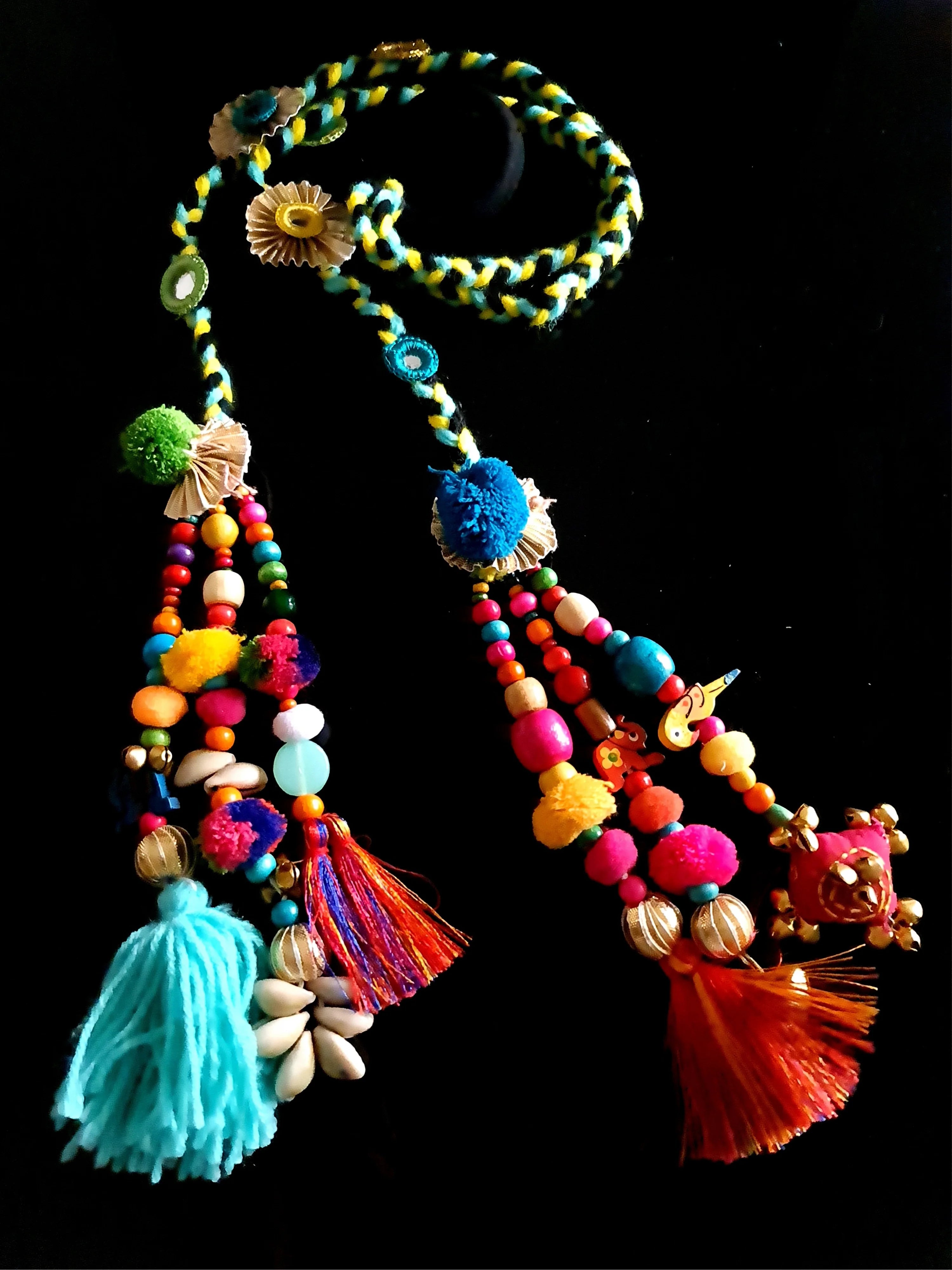 Vibrant Boho Handcrafted Punjabi Paranda/Parandi - Hair Accessory/Braid Tassels
