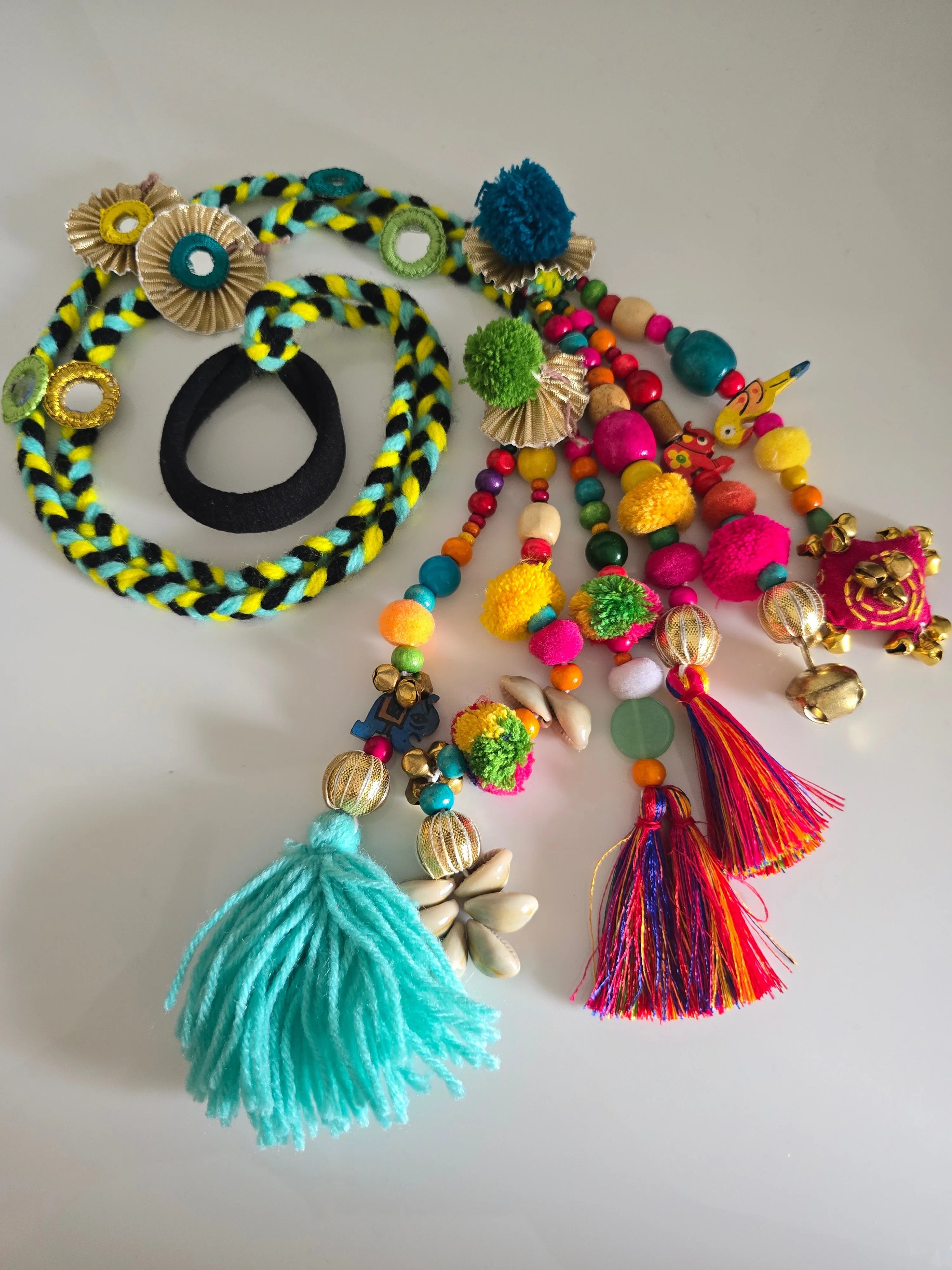Vibrant Boho Handcrafted Punjabi Paranda/Parandi - Hair Accessory/Braid Tassels