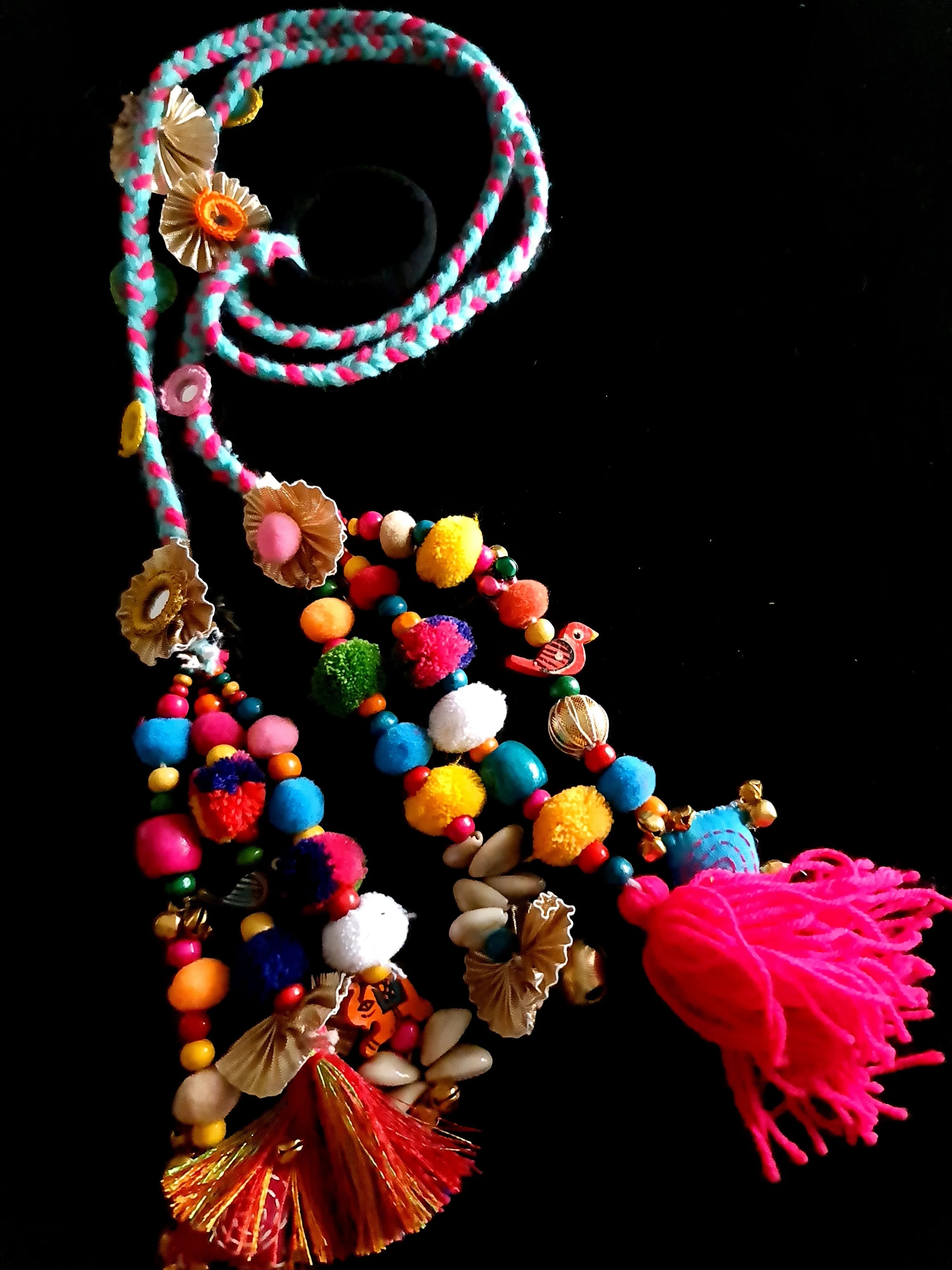 Vibrant Boho Handcrafted Punjabi Paranda/Parandi - Hair Accessory/Braid Tassels