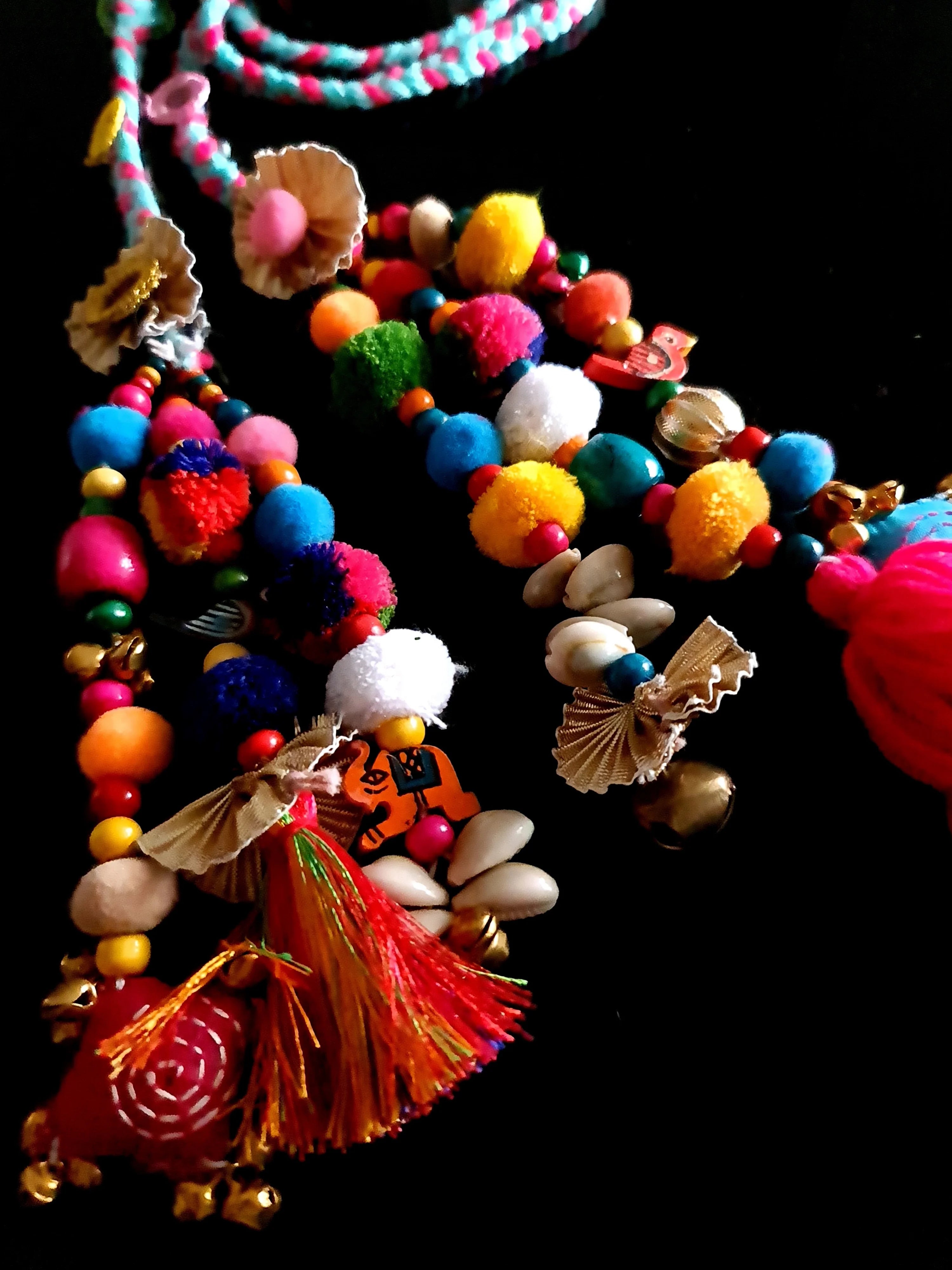 Vibrant Boho Handcrafted Punjabi Paranda/Parandi - Hair Accessory/Braid Tassels