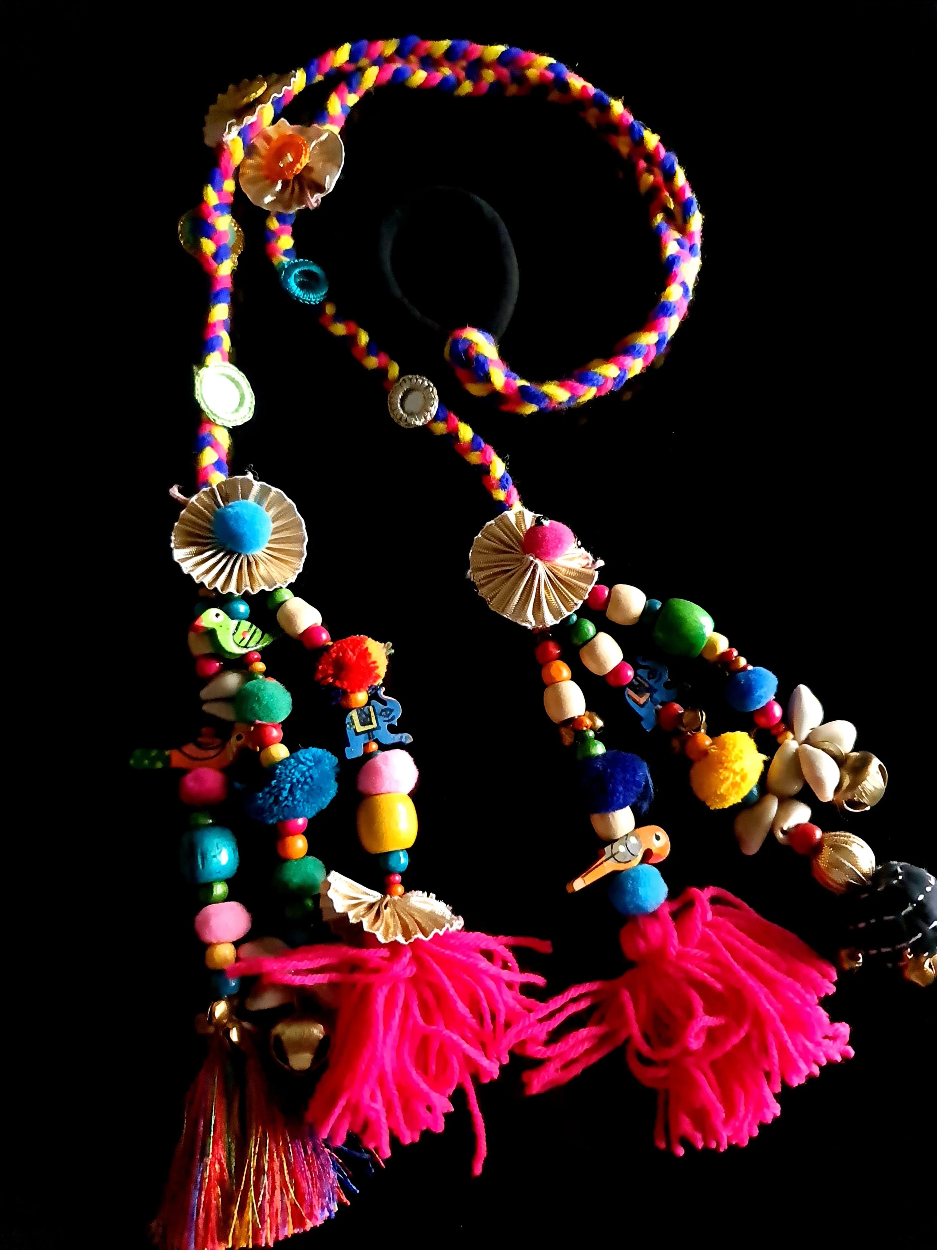 Vibrant Boho Handcrafted Punjabi Paranda/Parandi - Hair Accessory/Braid Tassels
