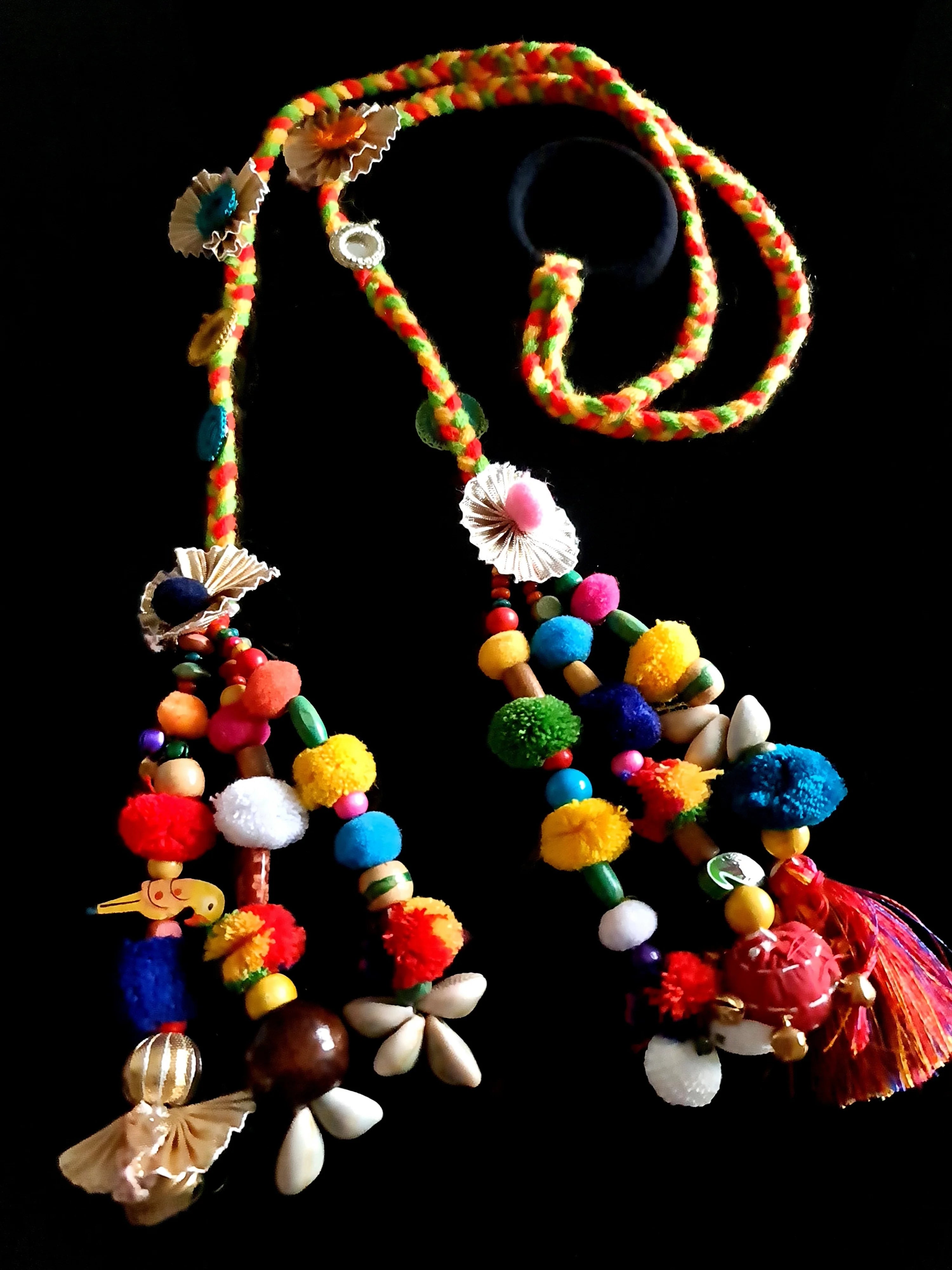 Vibrant Boho Handcrafted Punjabi Paranda/Parandi - Hair Accessory/Braid Tassels