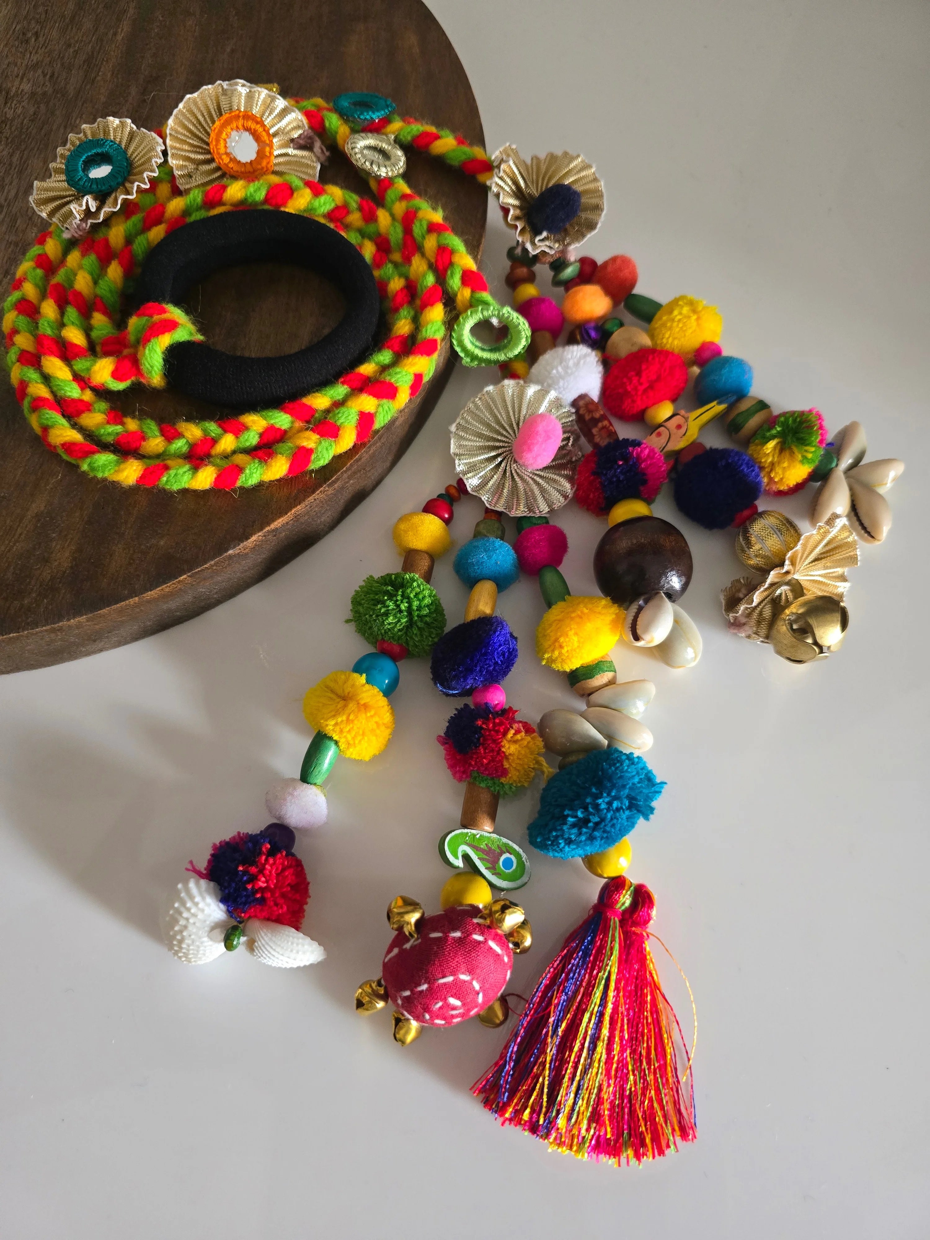 Vibrant Boho Handcrafted Punjabi Paranda/Parandi - Hair Accessory/Braid Tassels