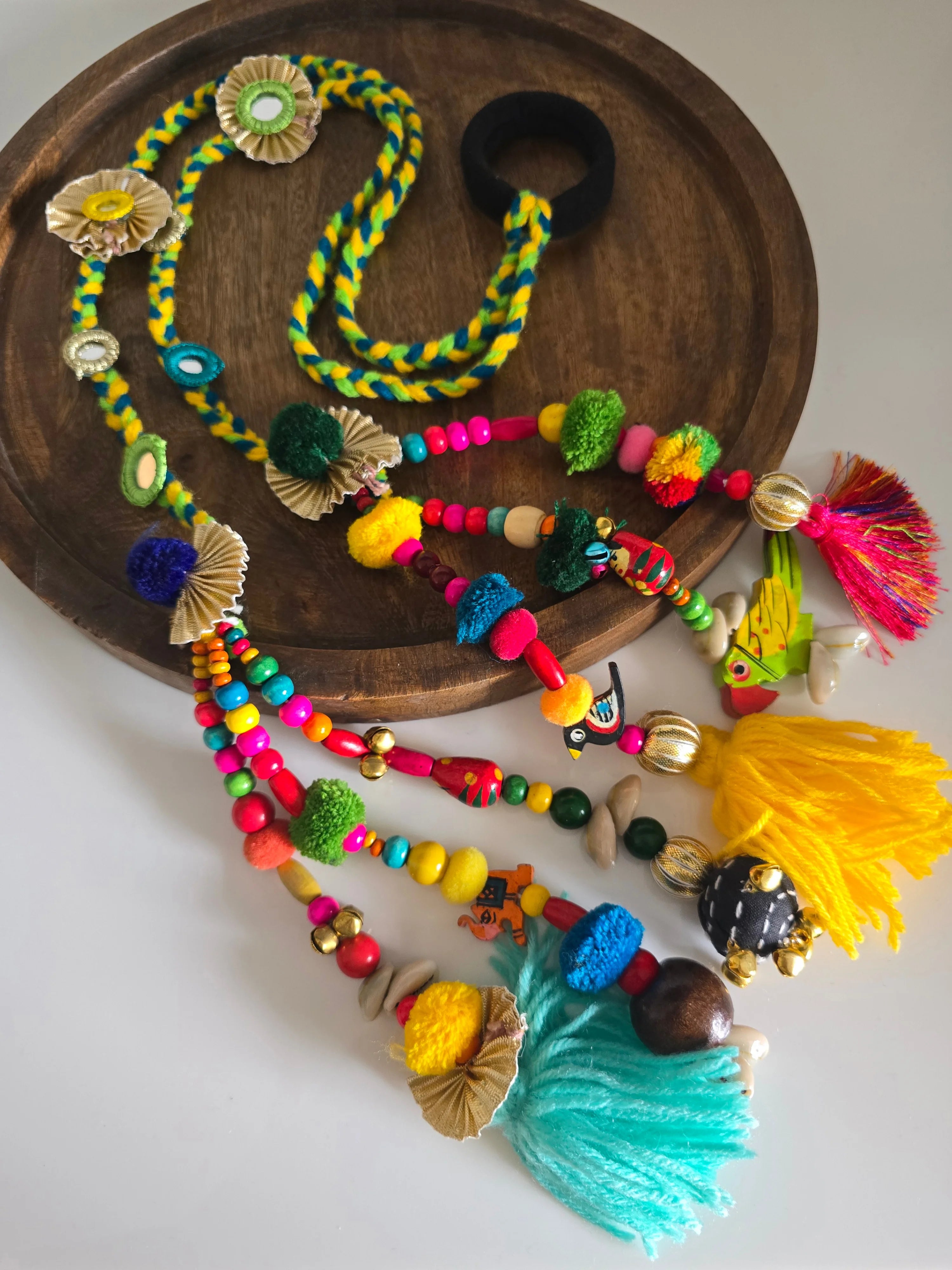 Vibrant Boho Handcrafted Punjabi Paranda/Parandi - Hair Accessory/Braid Tassels