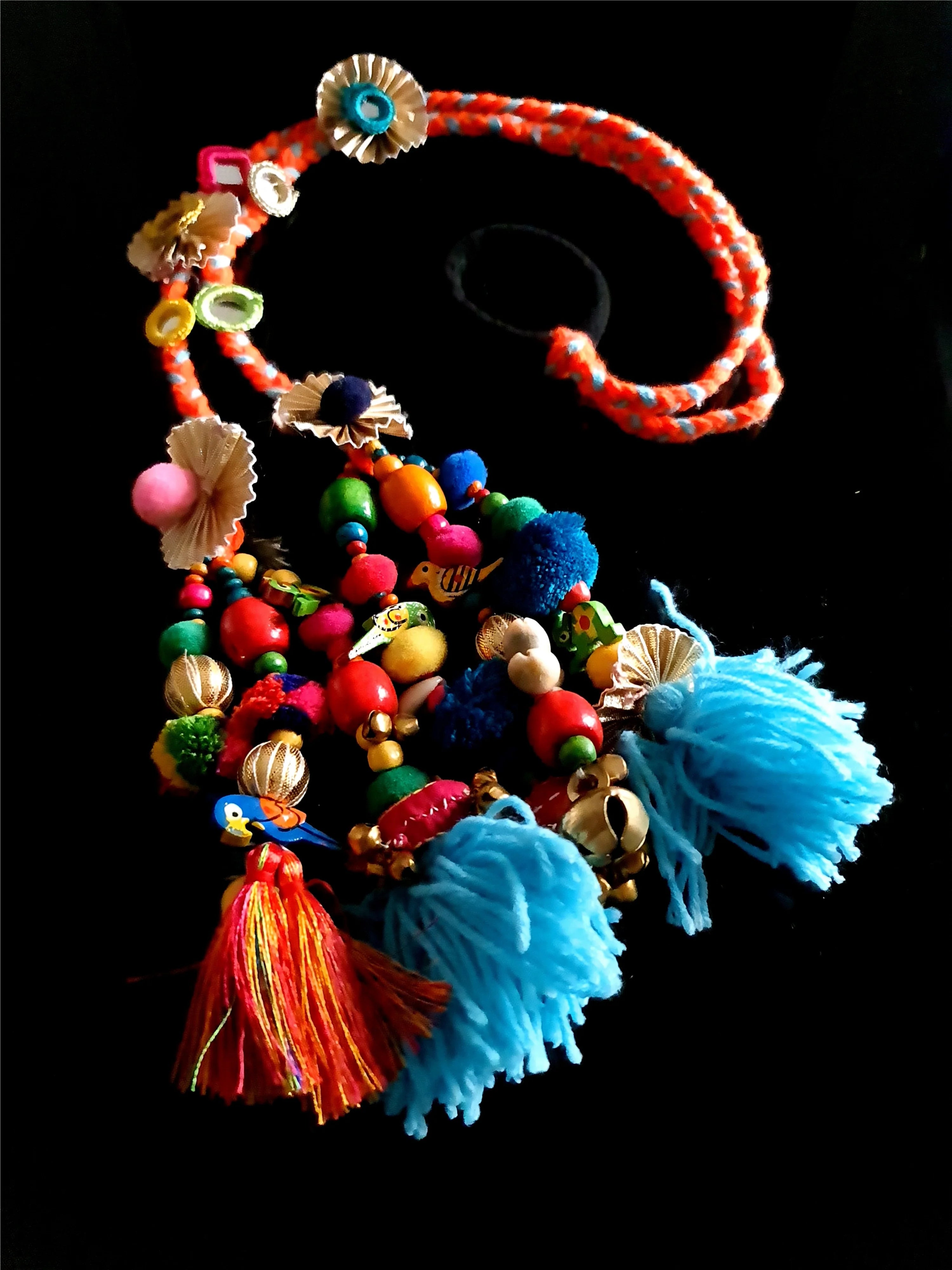 Vibrant Boho Handcrafted Punjabi Paranda/Parandi - Hair Accessory/Braid Tassels