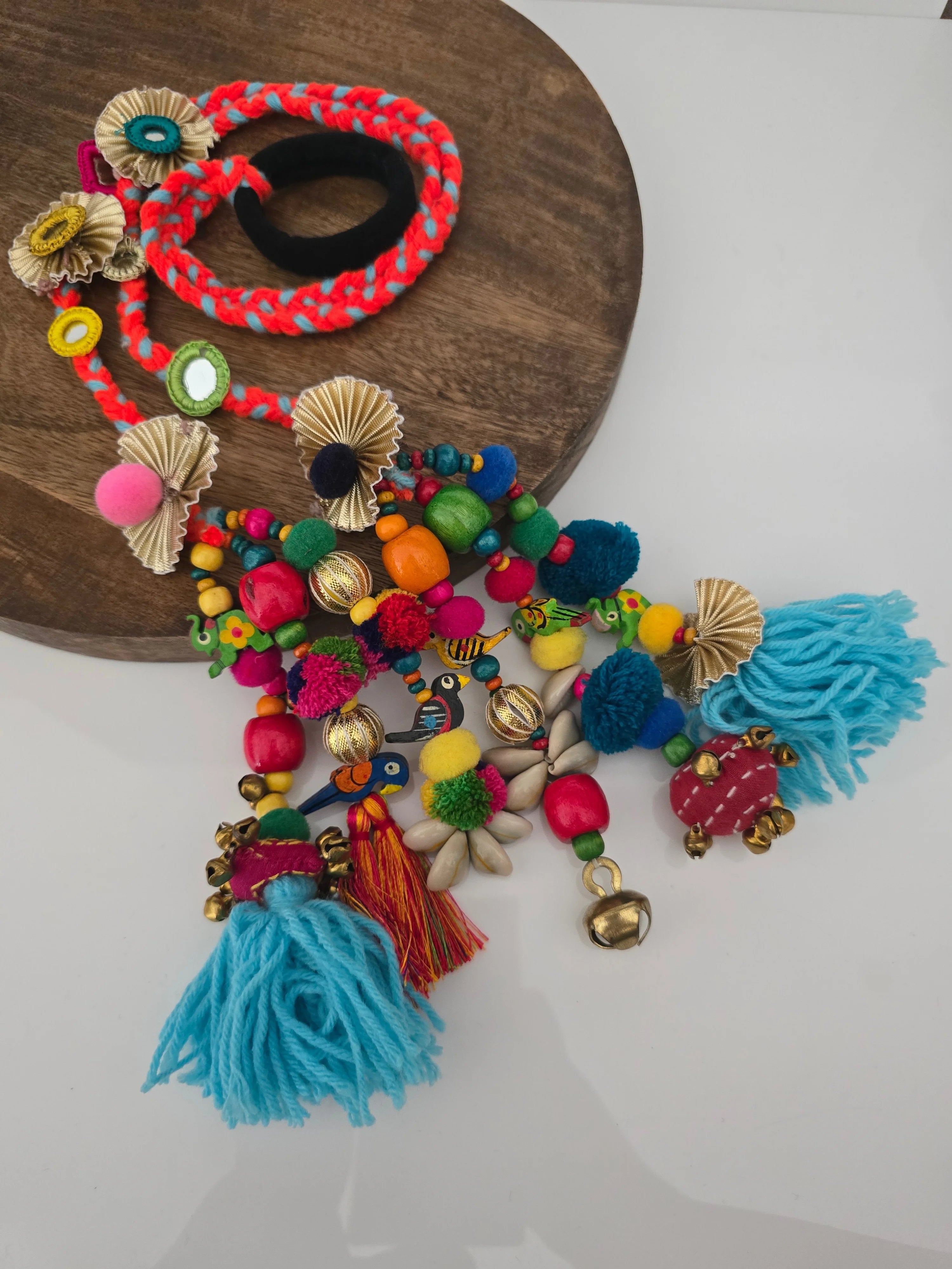 Vibrant Boho Handcrafted Punjabi Paranda/Parandi - Hair Accessory/Braid Tassels