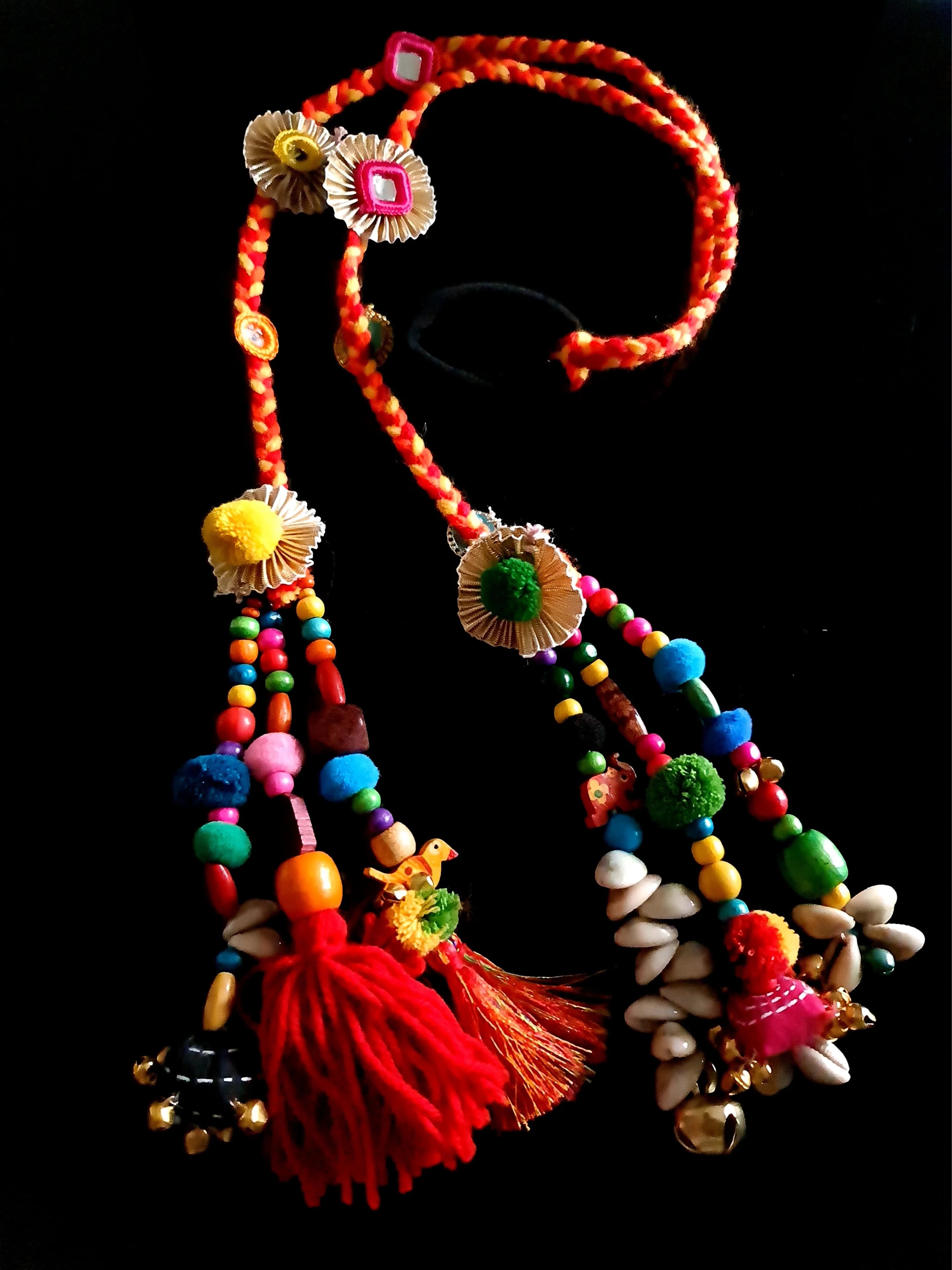 Vibrant Boho Handcrafted Punjabi Paranda/Parandi - Hair Accessory/Braid Tassels