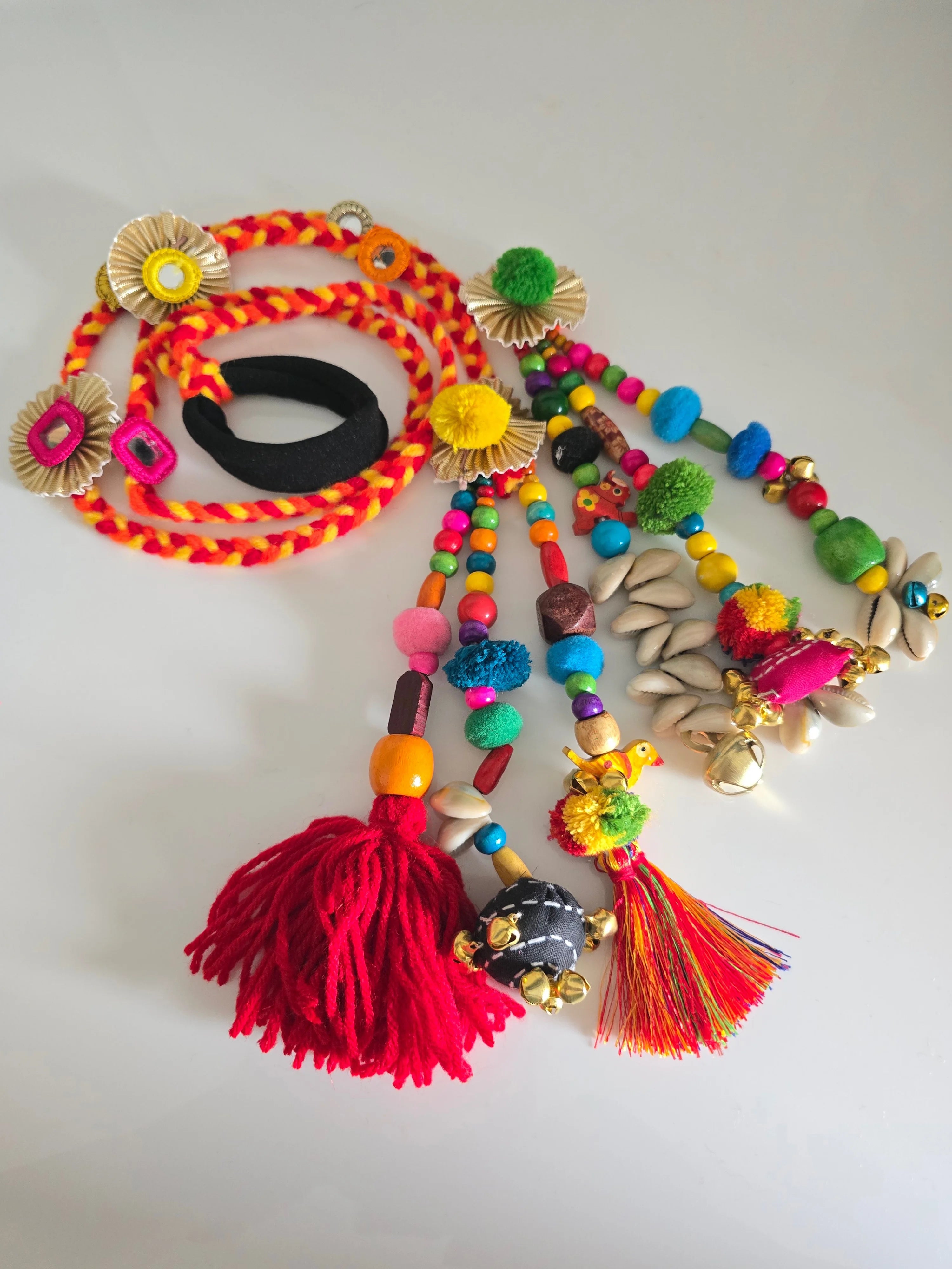 Vibrant Boho Handcrafted Punjabi Paranda/Parandi - Hair Accessory/Braid Tassels