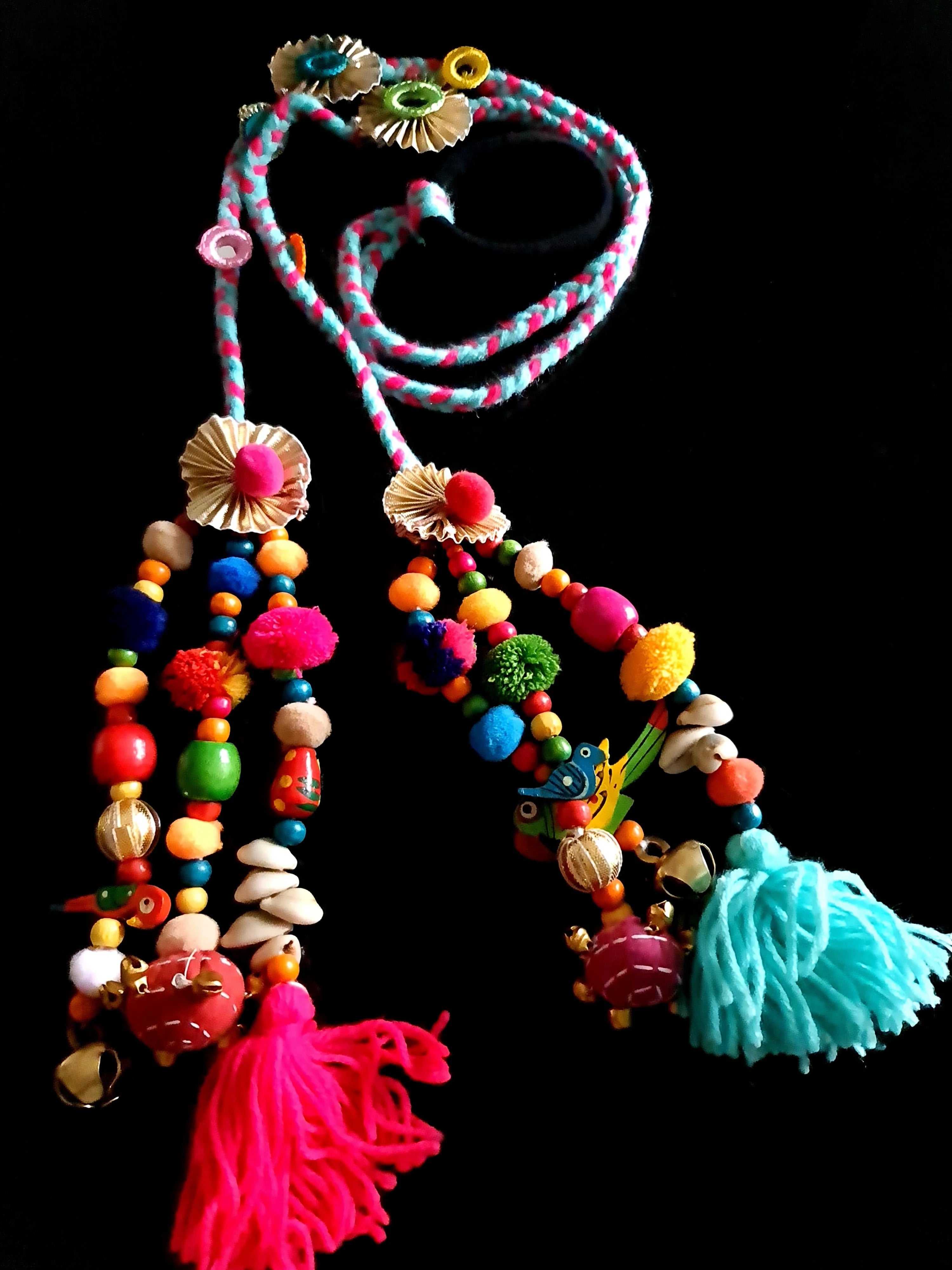 Vibrant Boho Handcrafted Punjabi Paranda/Parandi - Hair Accessory/Braid Tassels