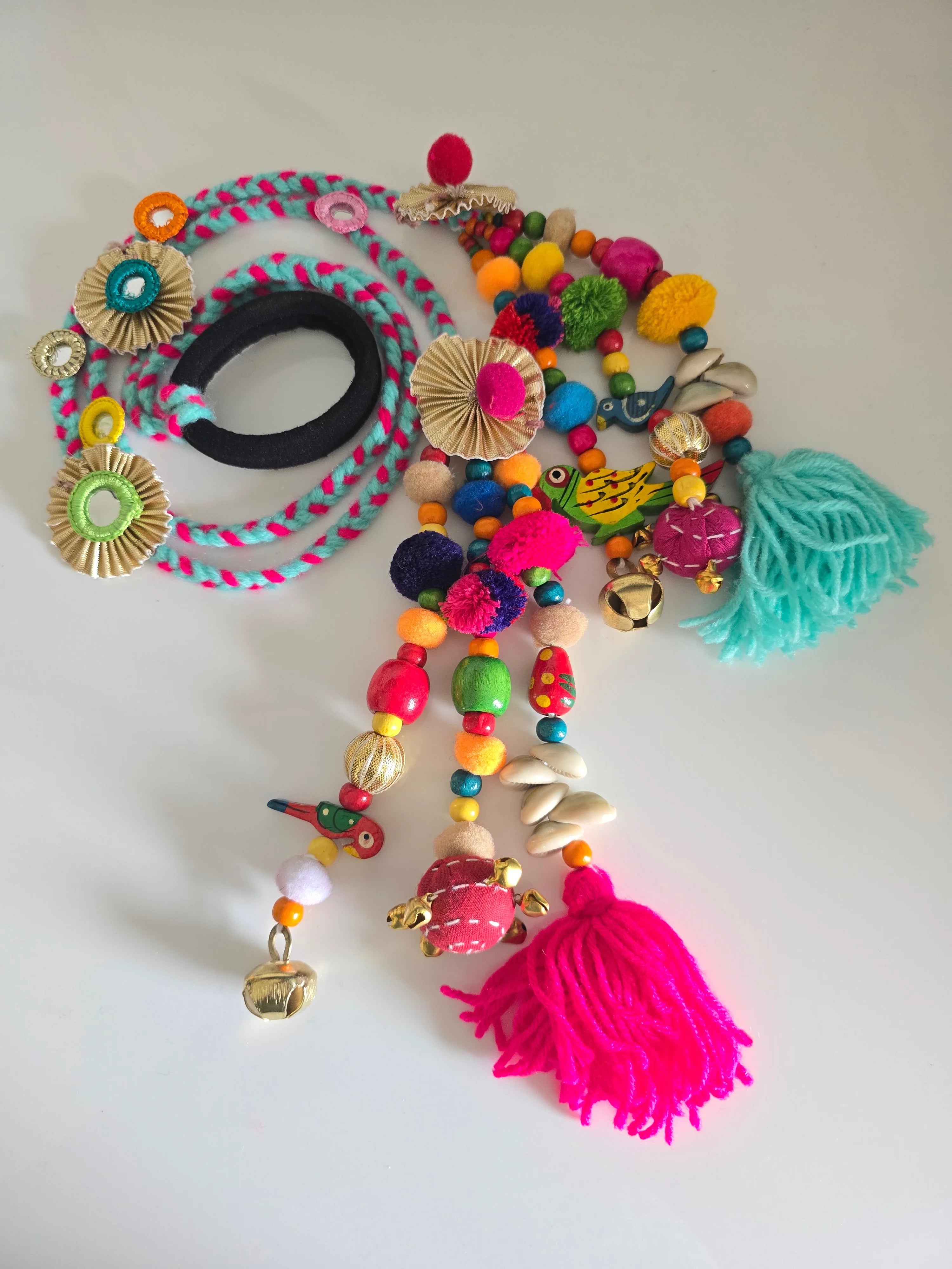 Vibrant Boho Handcrafted Punjabi Paranda/Parandi - Hair Accessory/Braid Tassels