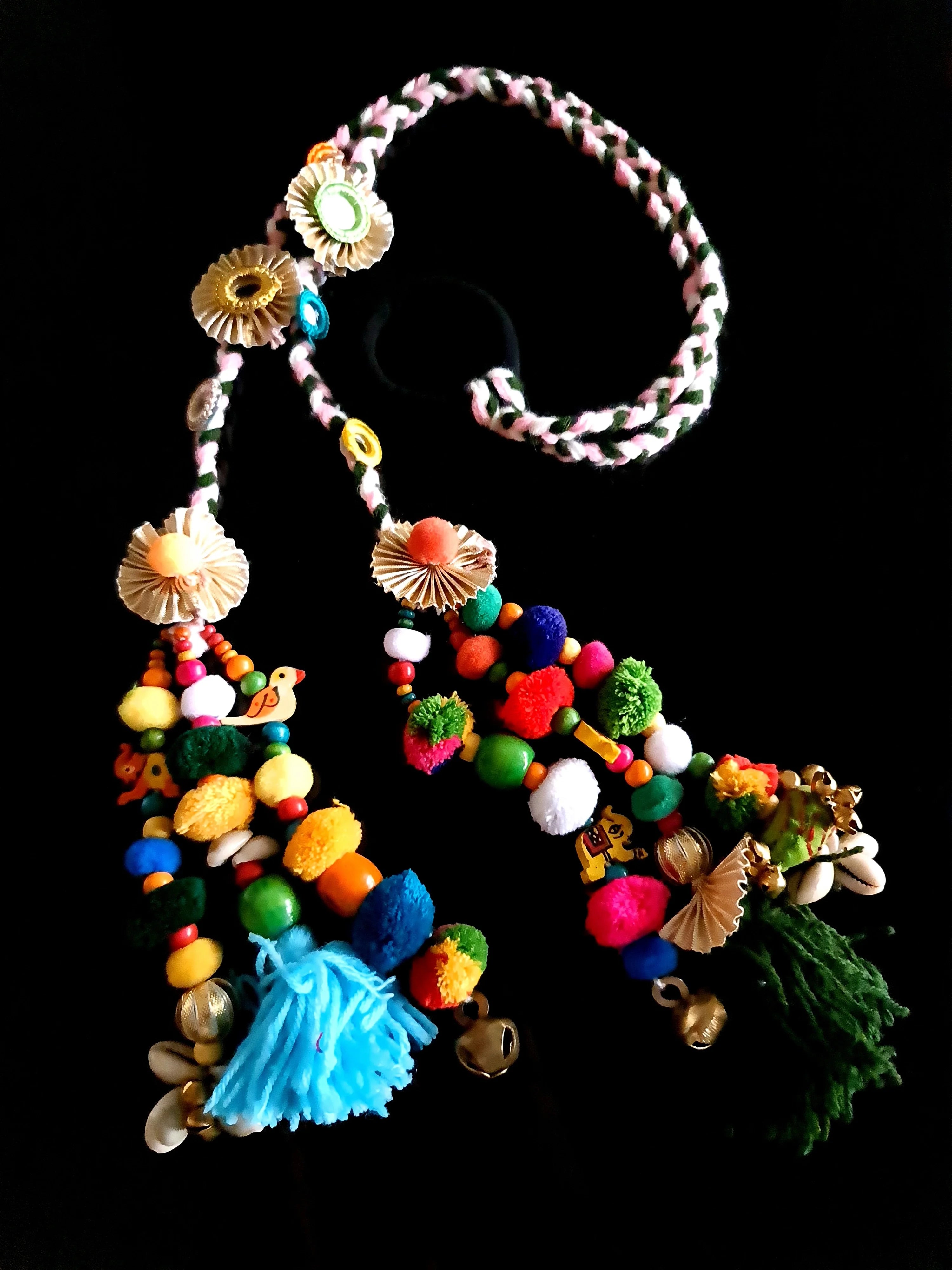 Vibrant Boho Handcrafted Punjabi Paranda/Parandi - Hair Accessory/Braid Tassels