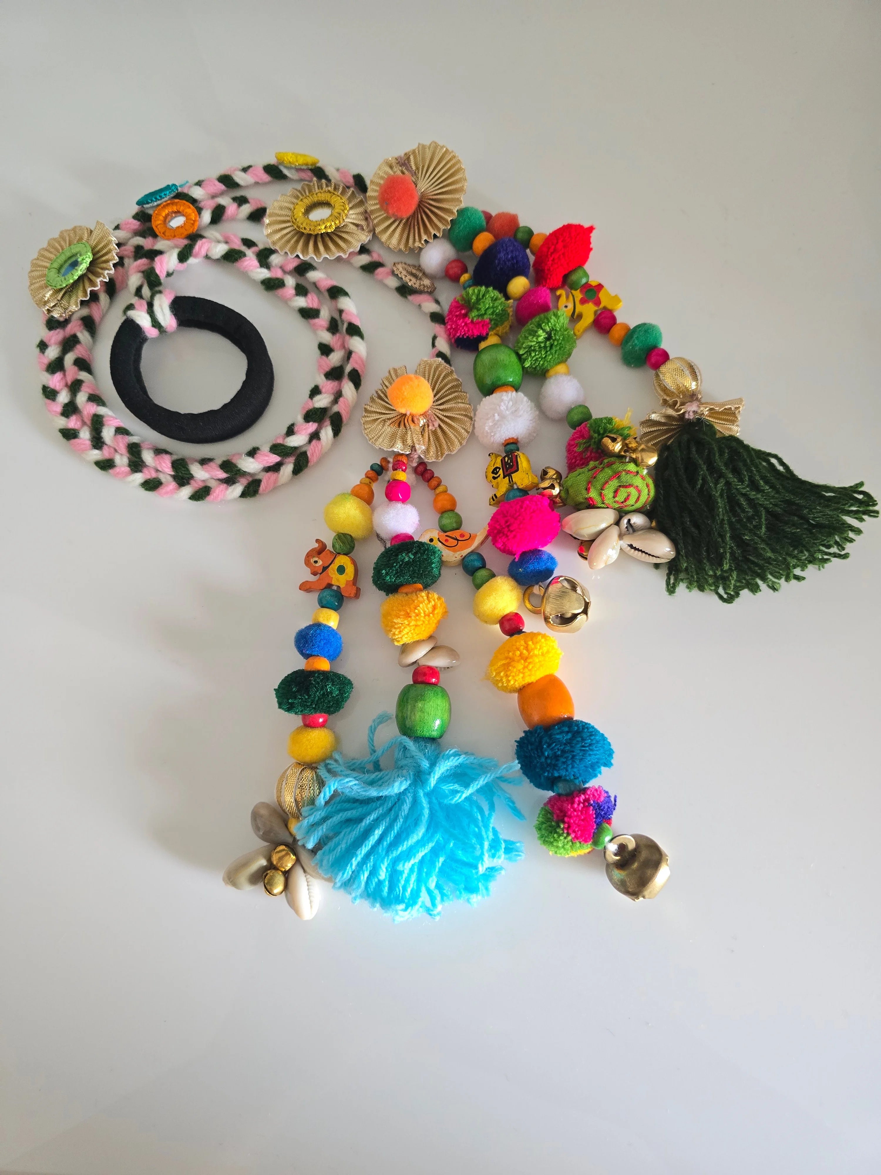 Vibrant Boho Handcrafted Punjabi Paranda/Parandi - Hair Accessory/Braid Tassels