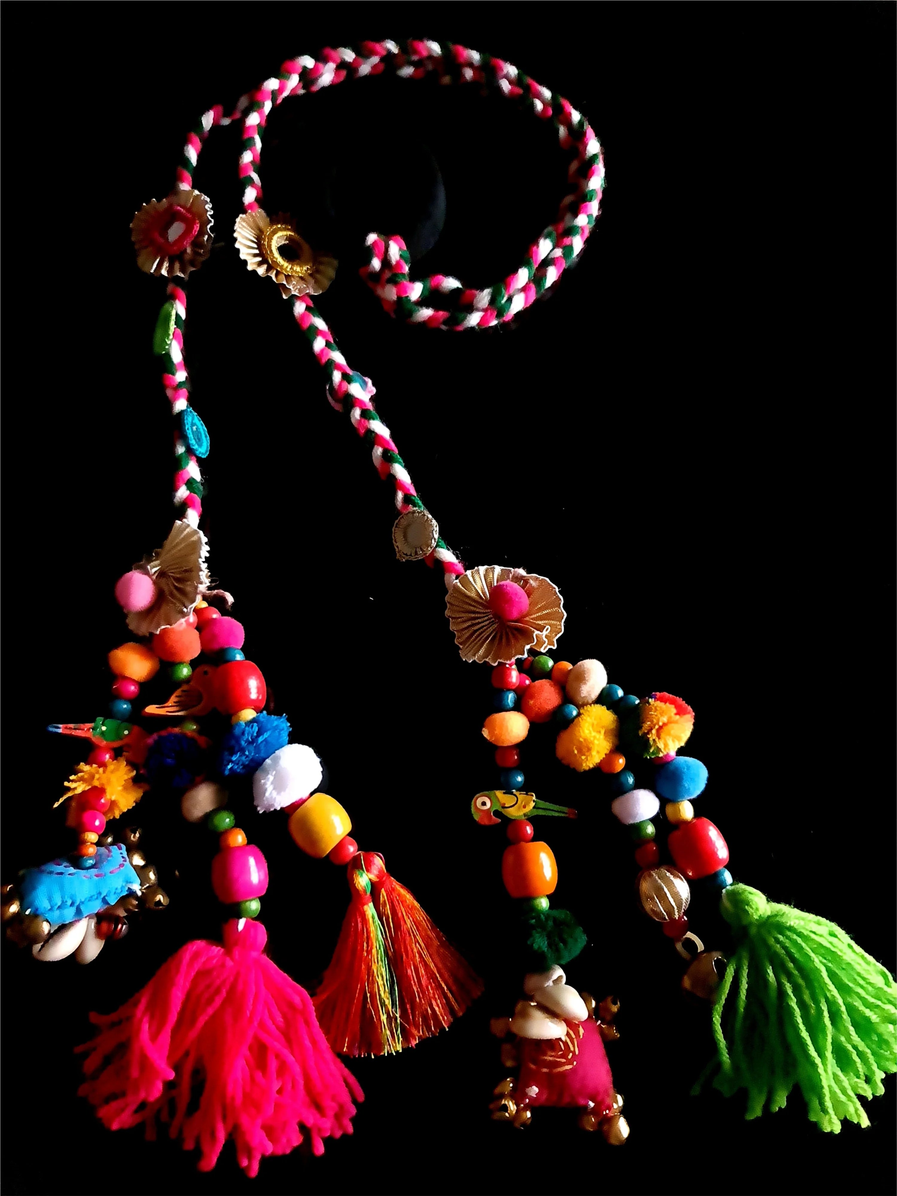 Vibrant Boho Handcrafted Punjabi Paranda/Parandi - Hair Accessory/Braid Tassels