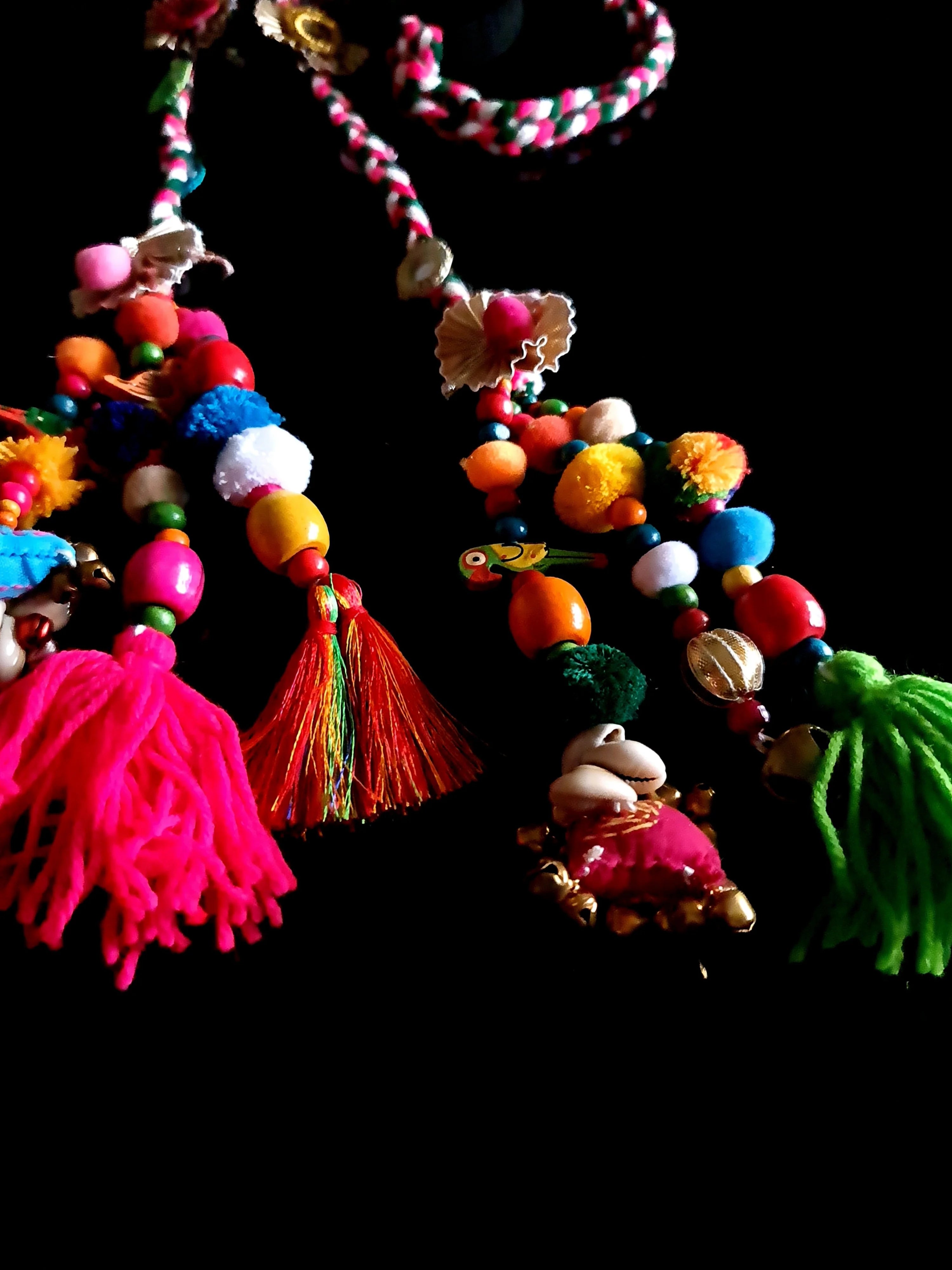 Vibrant Boho Handcrafted Punjabi Paranda/Parandi - Hair Accessory/Braid Tassels