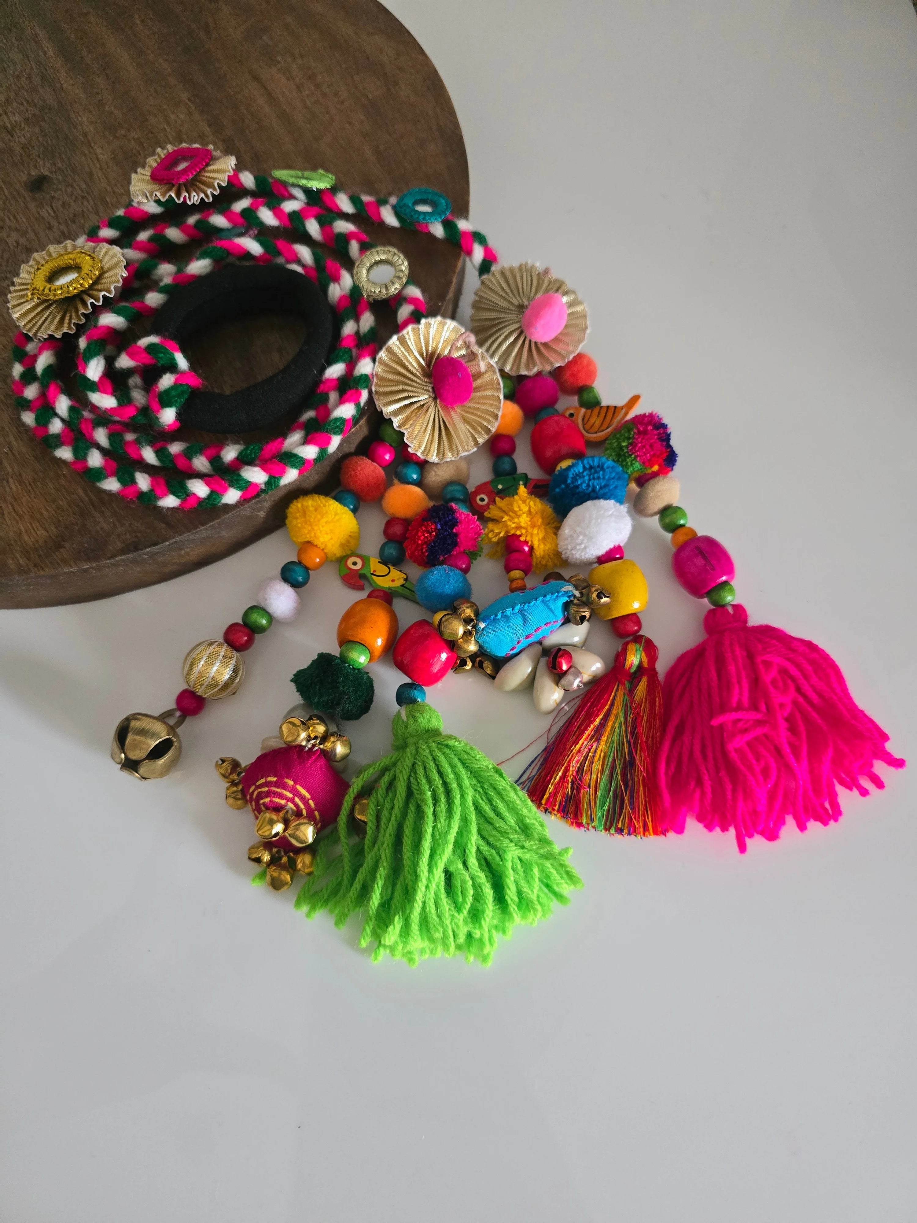 Vibrant Boho Handcrafted Punjabi Paranda/Parandi - Hair Accessory/Braid Tassels
