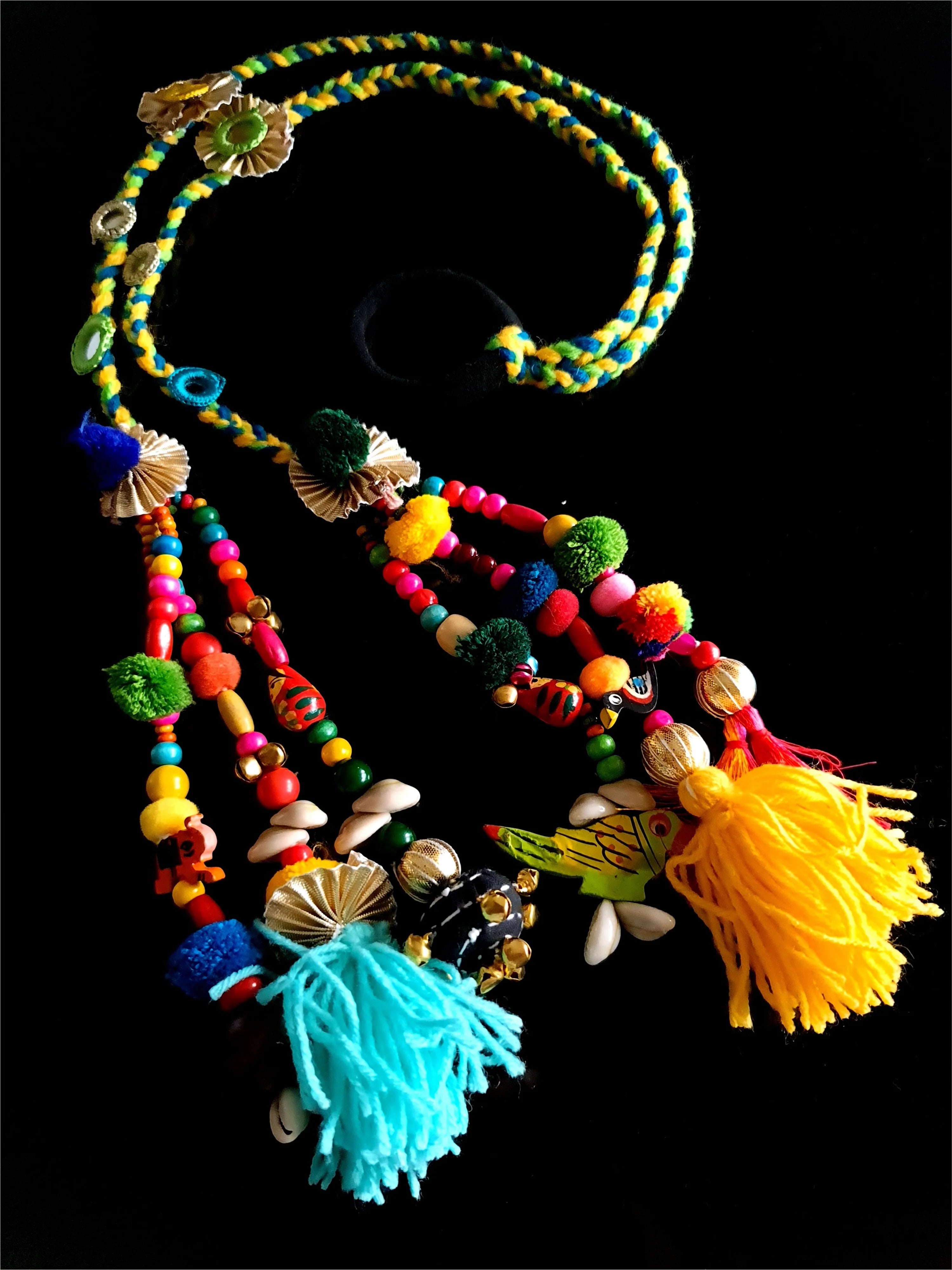Vibrant Boho Handcrafted Punjabi Paranda/Parandi - Hair Accessory/Braid Tassels