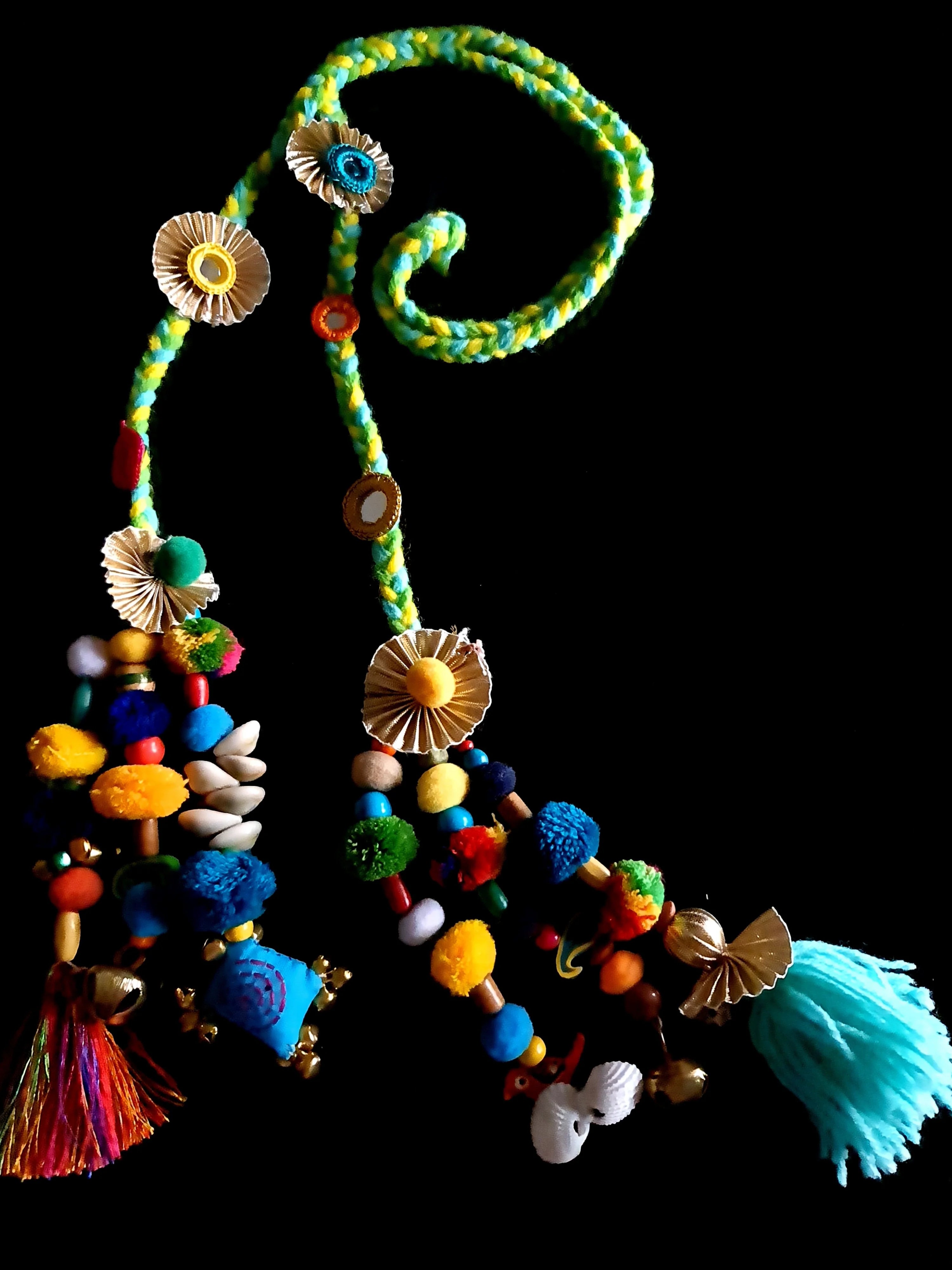 Vibrant Boho Handcrafted Punjabi Paranda/Parandi - Hair Accessory/Braid Tassels