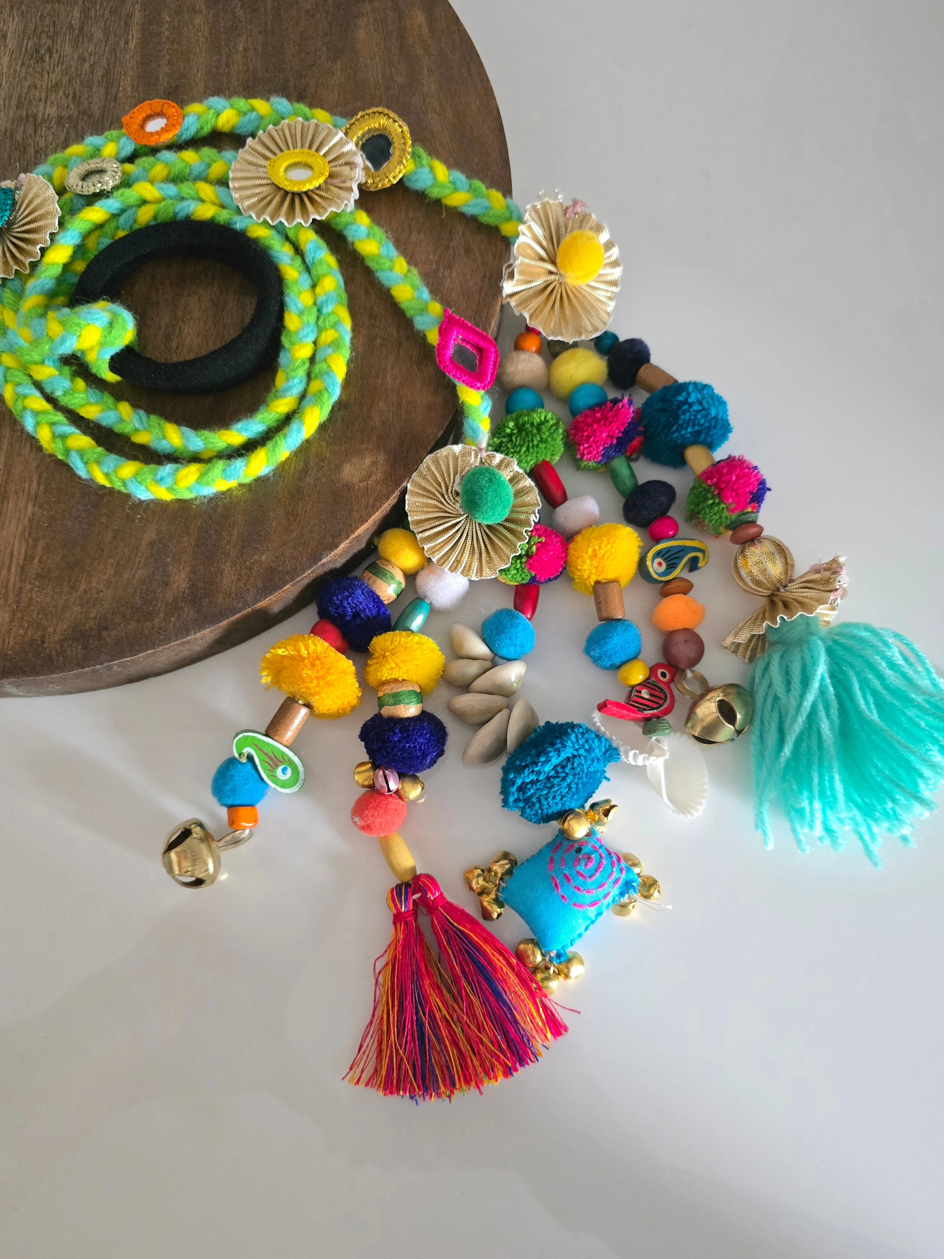 Vibrant Boho Handcrafted Punjabi Paranda/Parandi - Hair Accessory/Braid Tassels