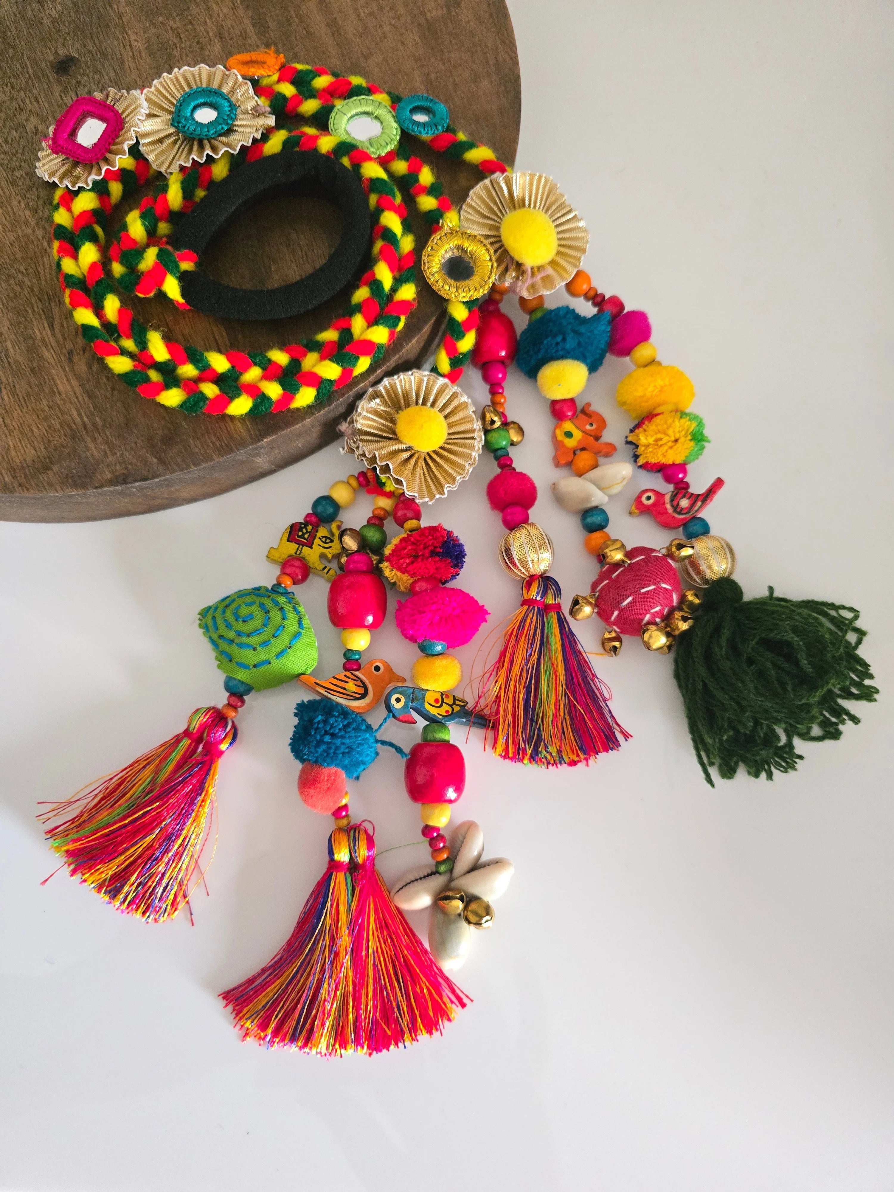 Vibrant Boho Handcrafted Punjabi Paranda/Parandi - Hair Accessory/Braid Tassels