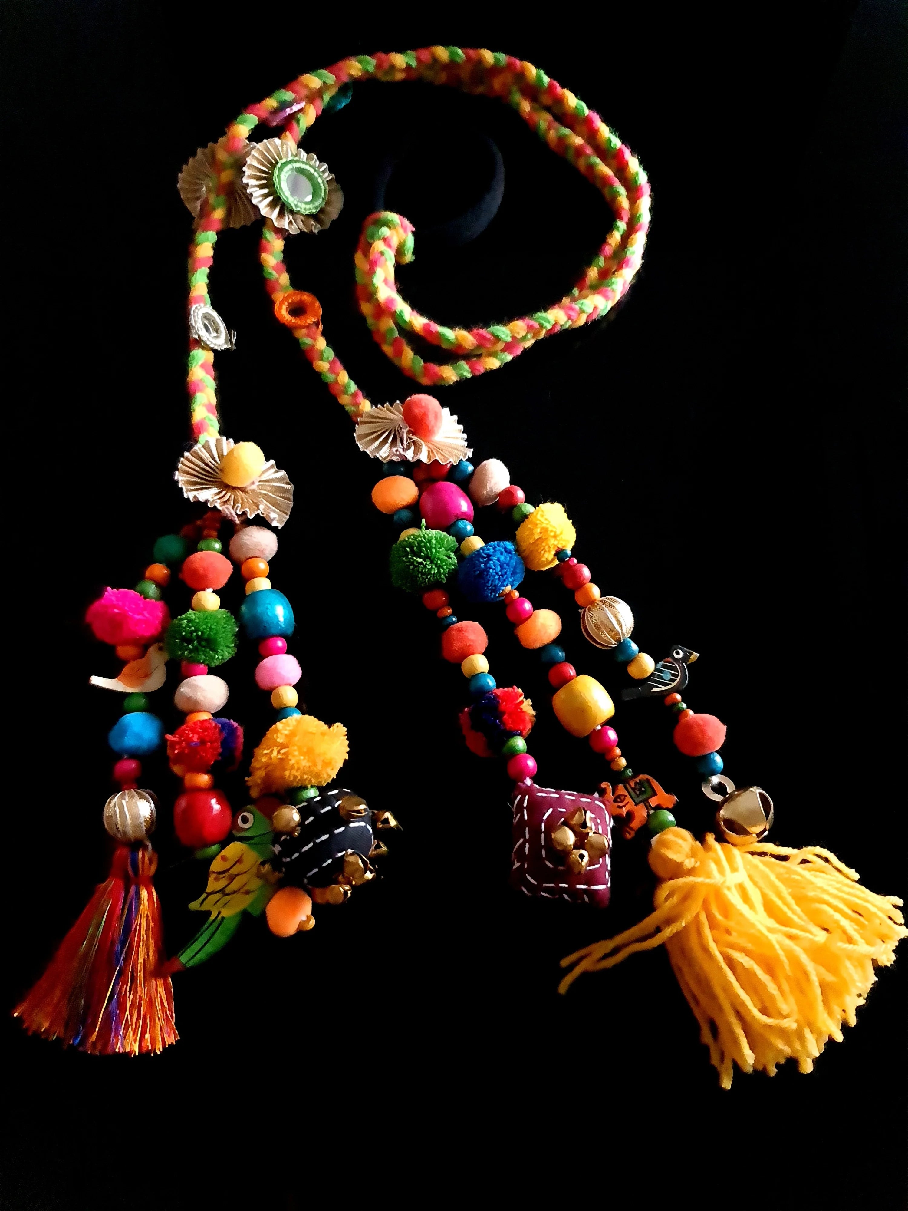 Vibrant Boho Handcrafted Punjabi Paranda/Parandi - Hair Accessory/Braid Tassels