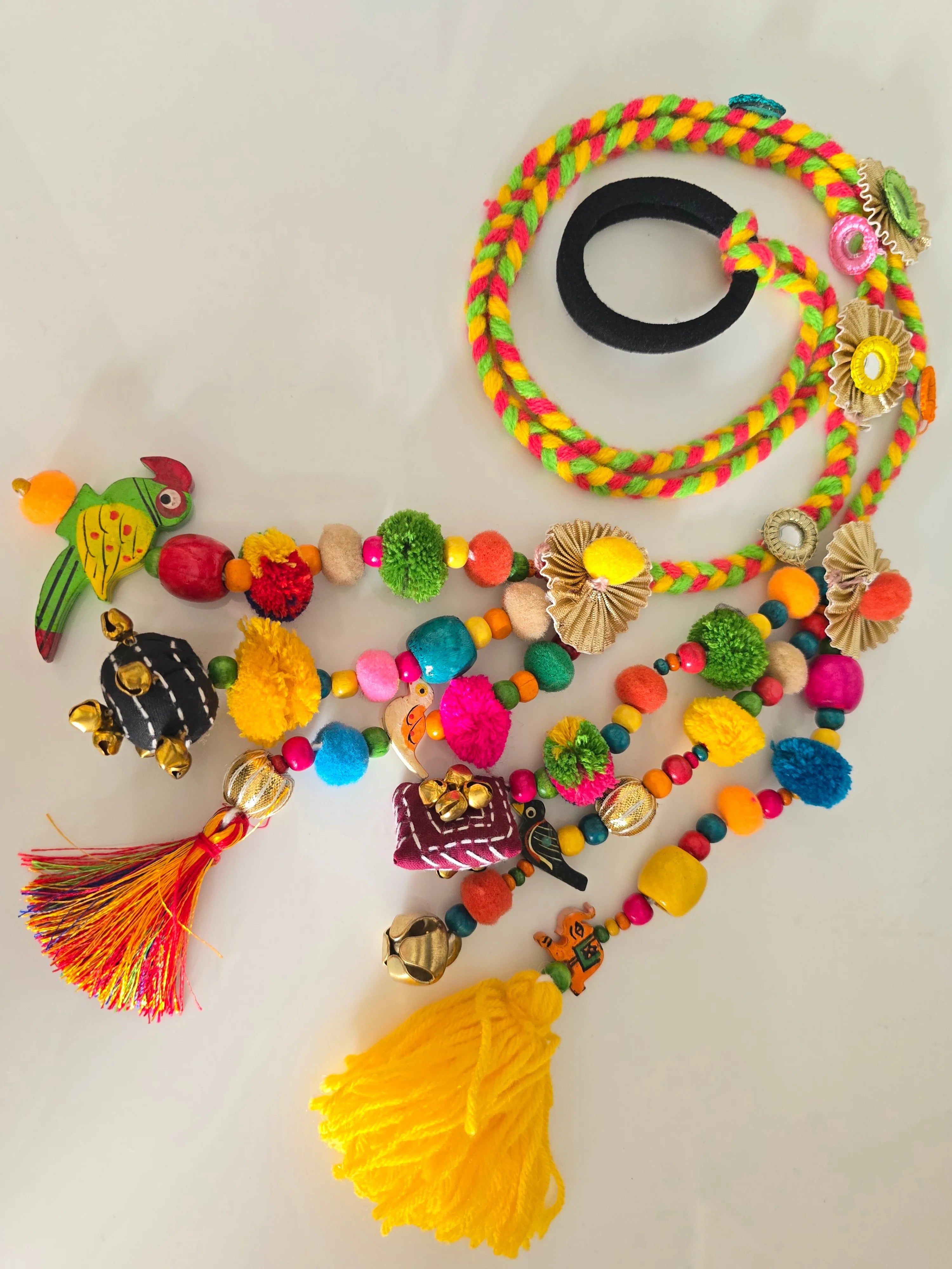 Vibrant Boho Handcrafted Punjabi Paranda/Parandi - Hair Accessory/Braid Tassels