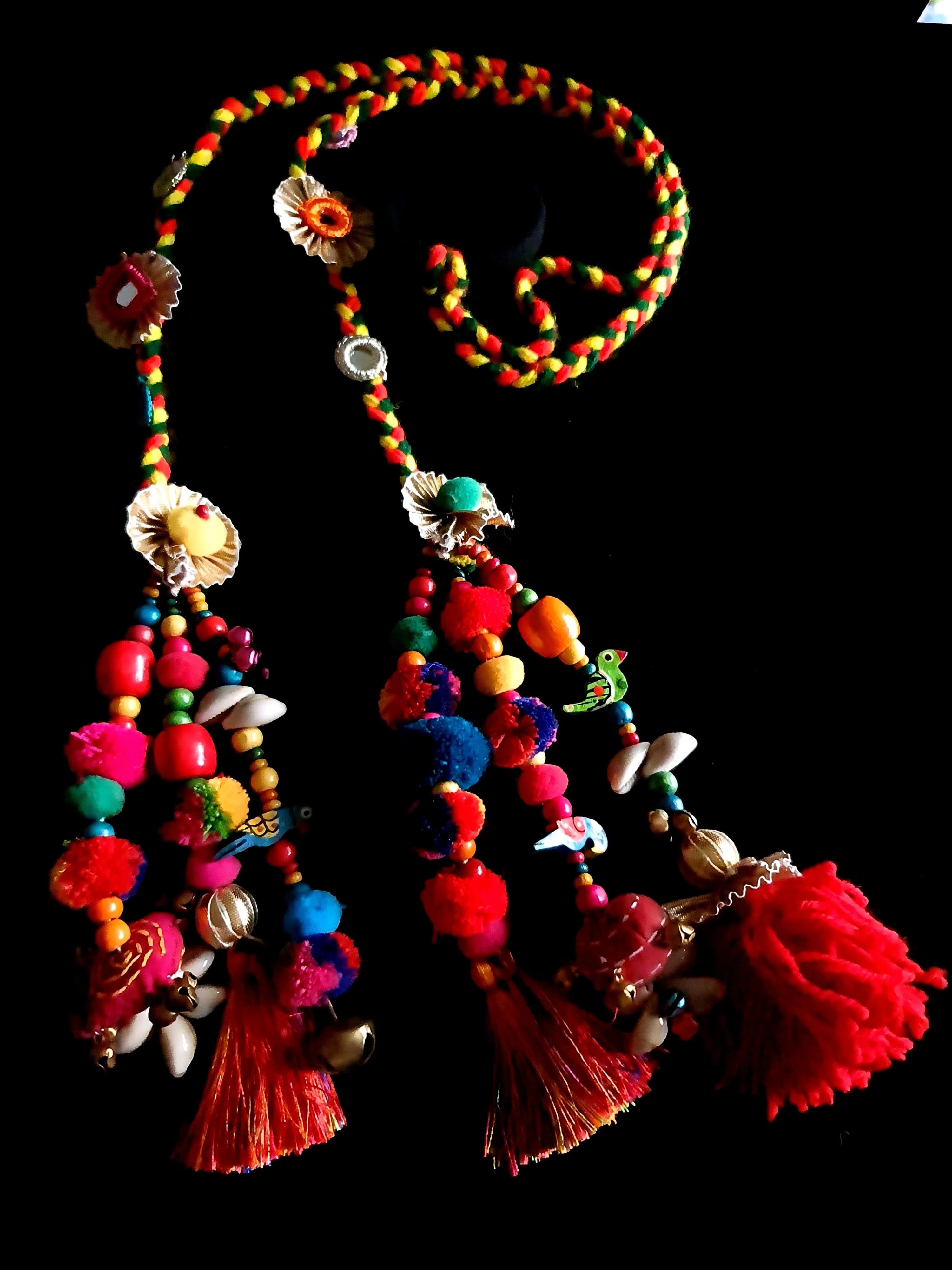 Vibrant Boho Handcrafted Punjabi Paranda/Parandi - Hair Accessory/Braid Tassels