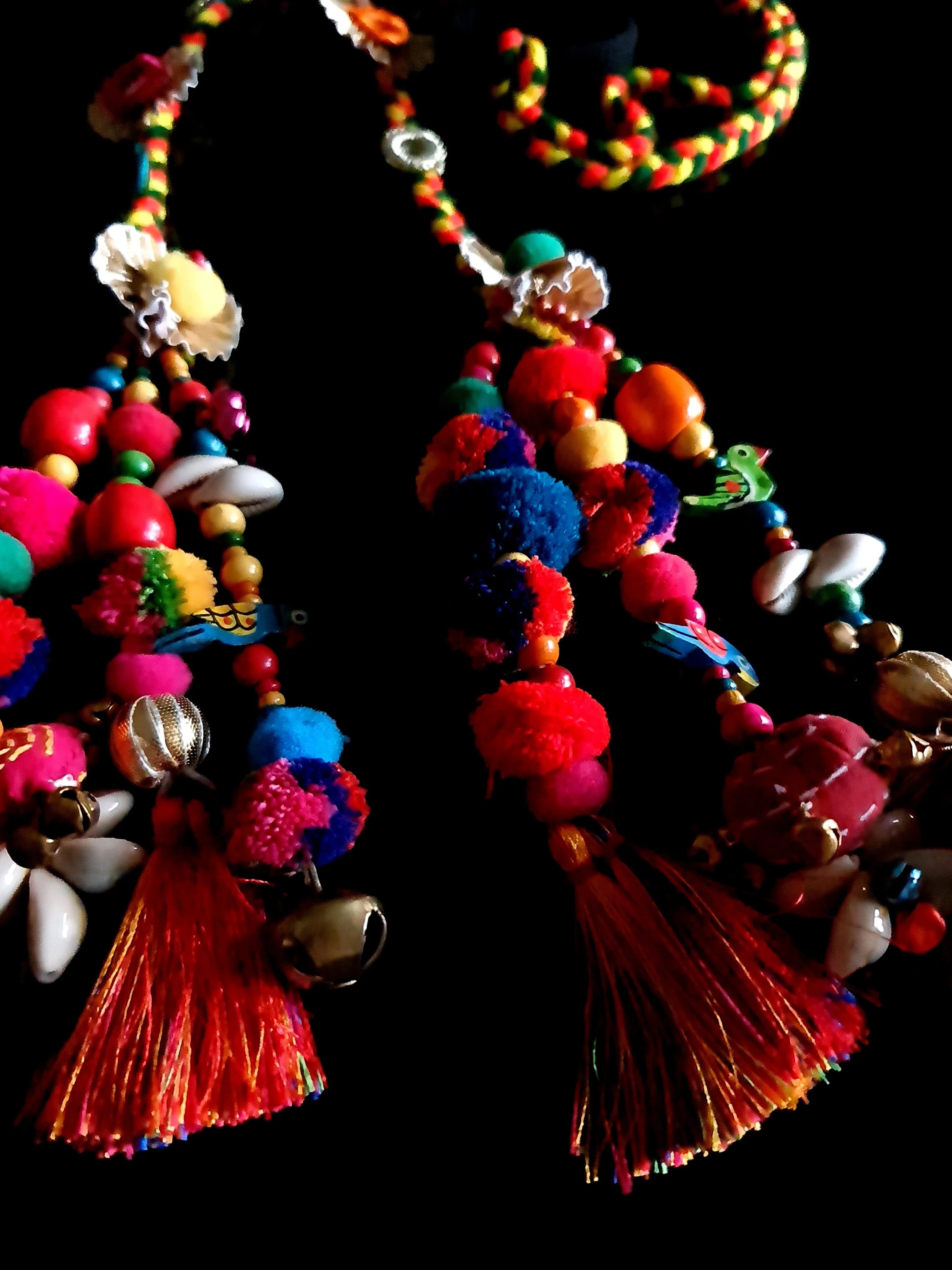 Vibrant Boho Handcrafted Punjabi Paranda/Parandi - Hair Accessory/Braid Tassels