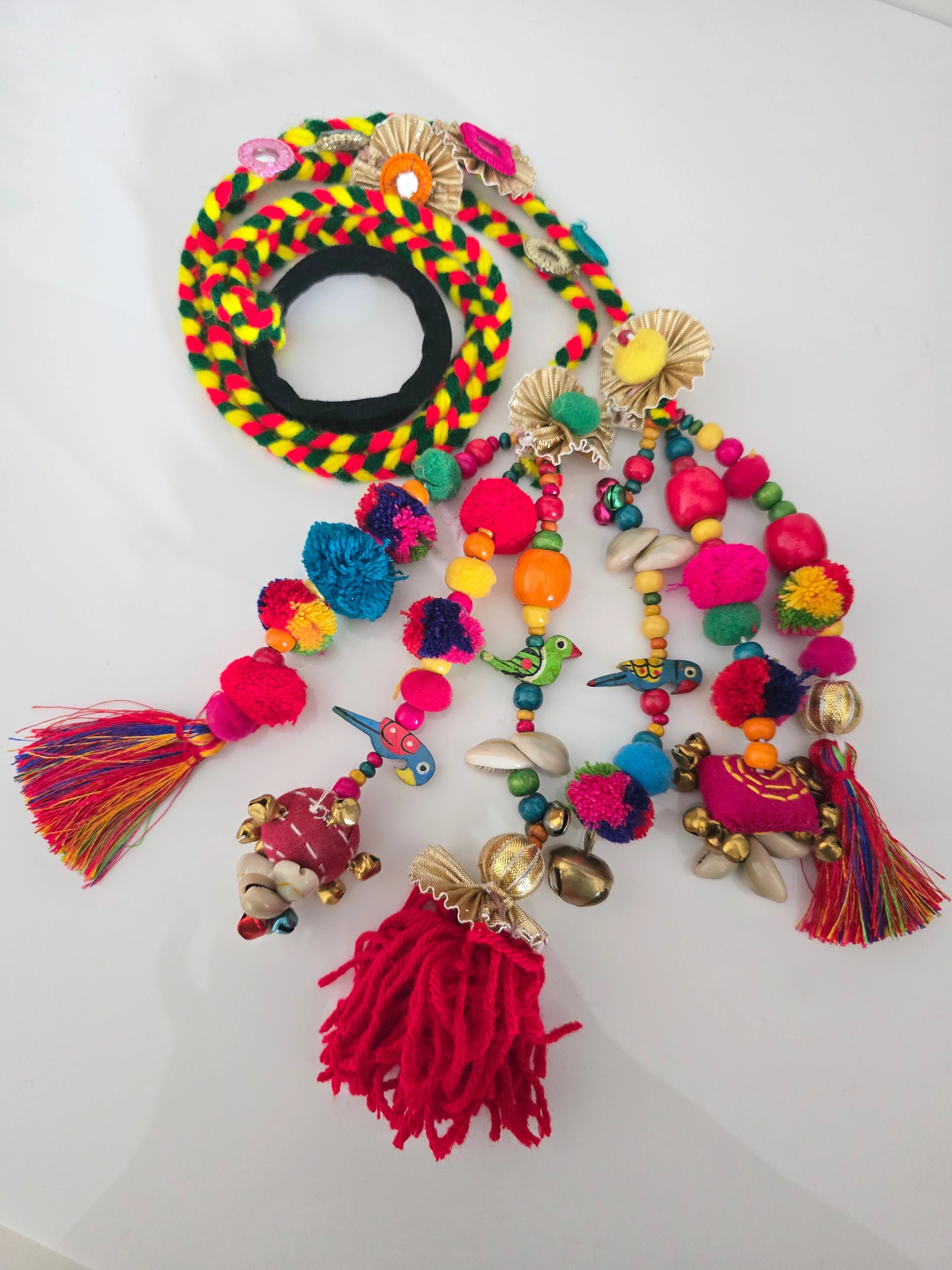 Vibrant Boho Handcrafted Punjabi Paranda/Parandi - Hair Accessory/Braid Tassels