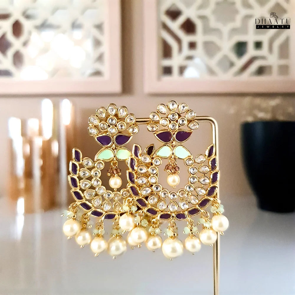 Kundan Pearl & Meenakari Chaandbalis