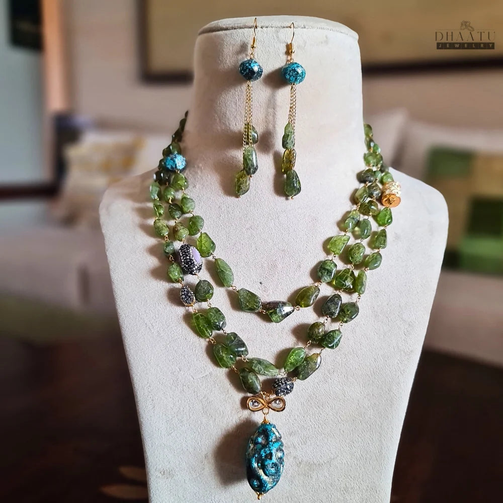 Dhaatu Layered Peridot & Accent Stone Set