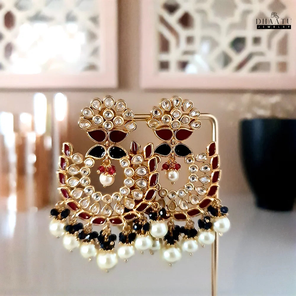 Kundan Pearl & Meenakari Chaandbalis