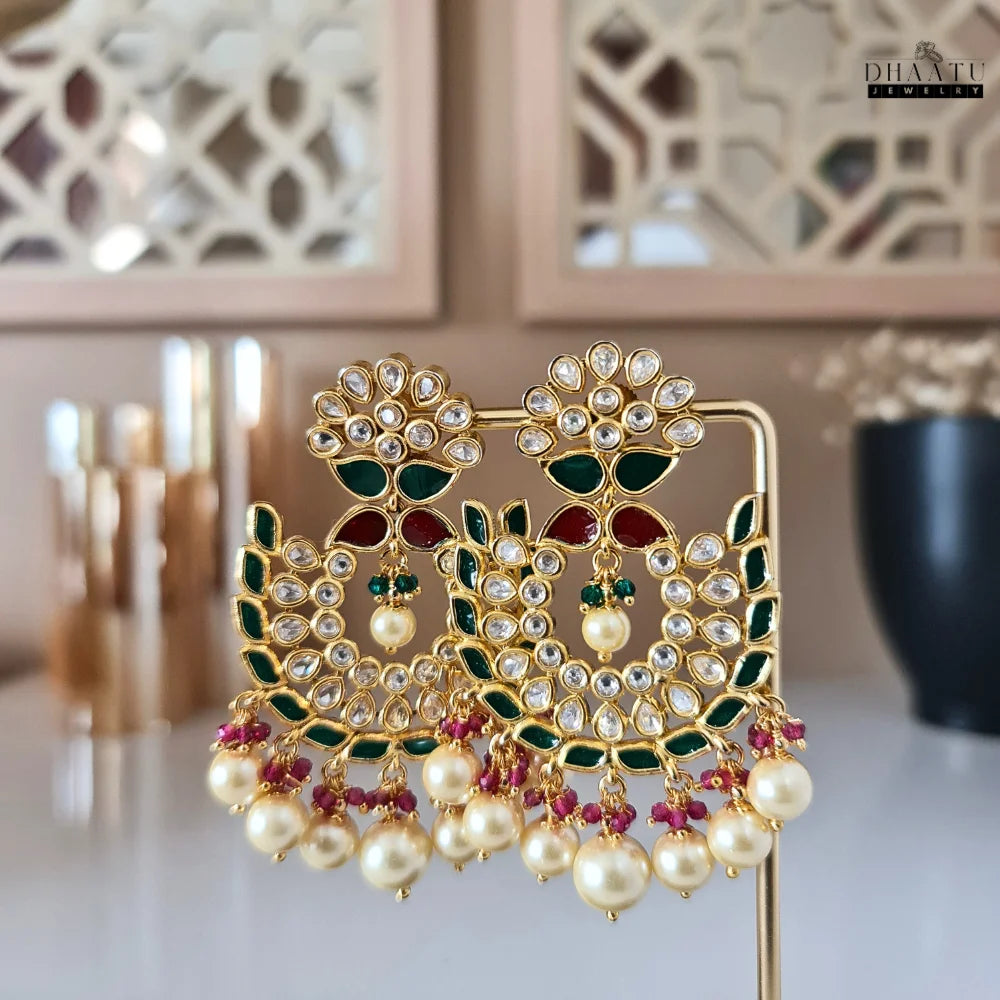 Kundan Pearl & Meenakari Chaandbalis