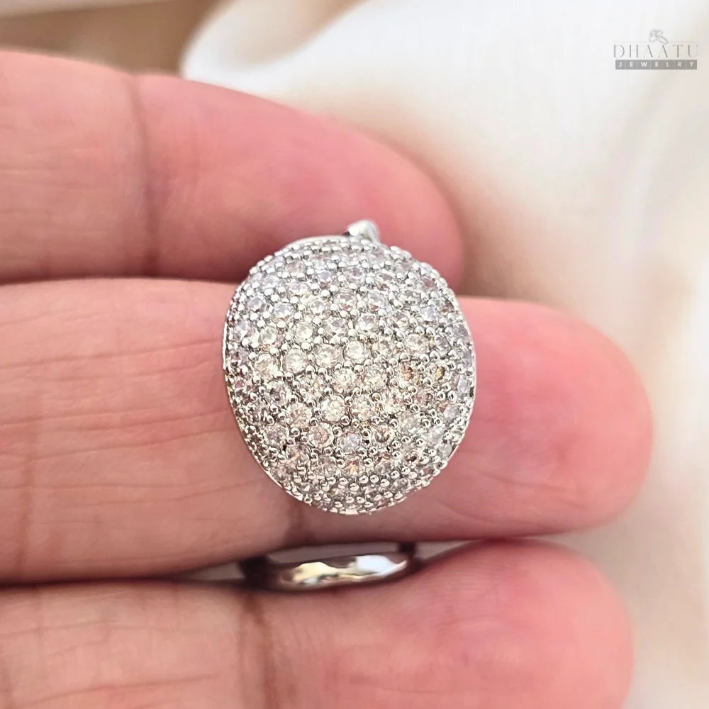 Dhaatu Unique Dome Pavé Crystal Ring