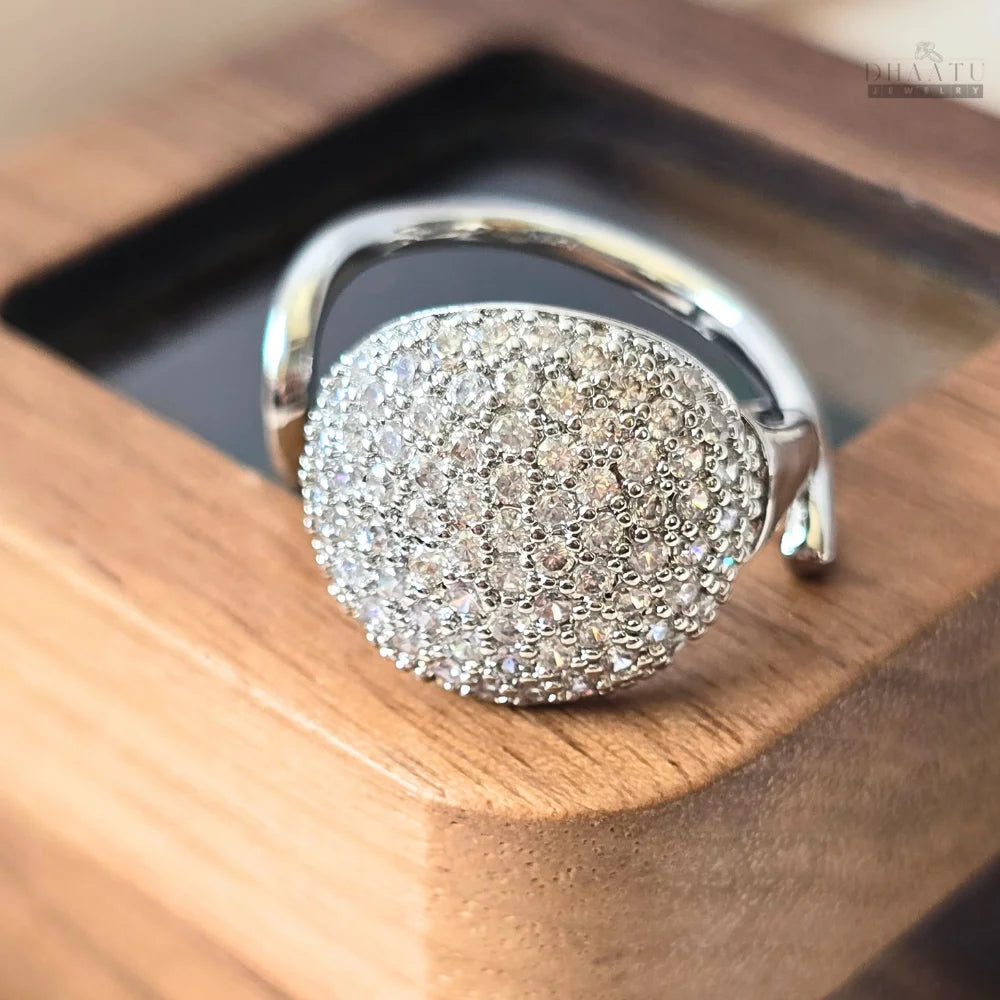 Dhaatu Unique Dome Pavé Crystal Ring