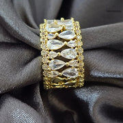 Dhaatu Pavé & Pear Crystal Fashion Ring