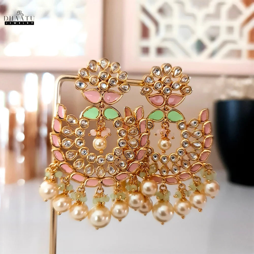 Kundan Pearl & Meenakari Chaandbalis