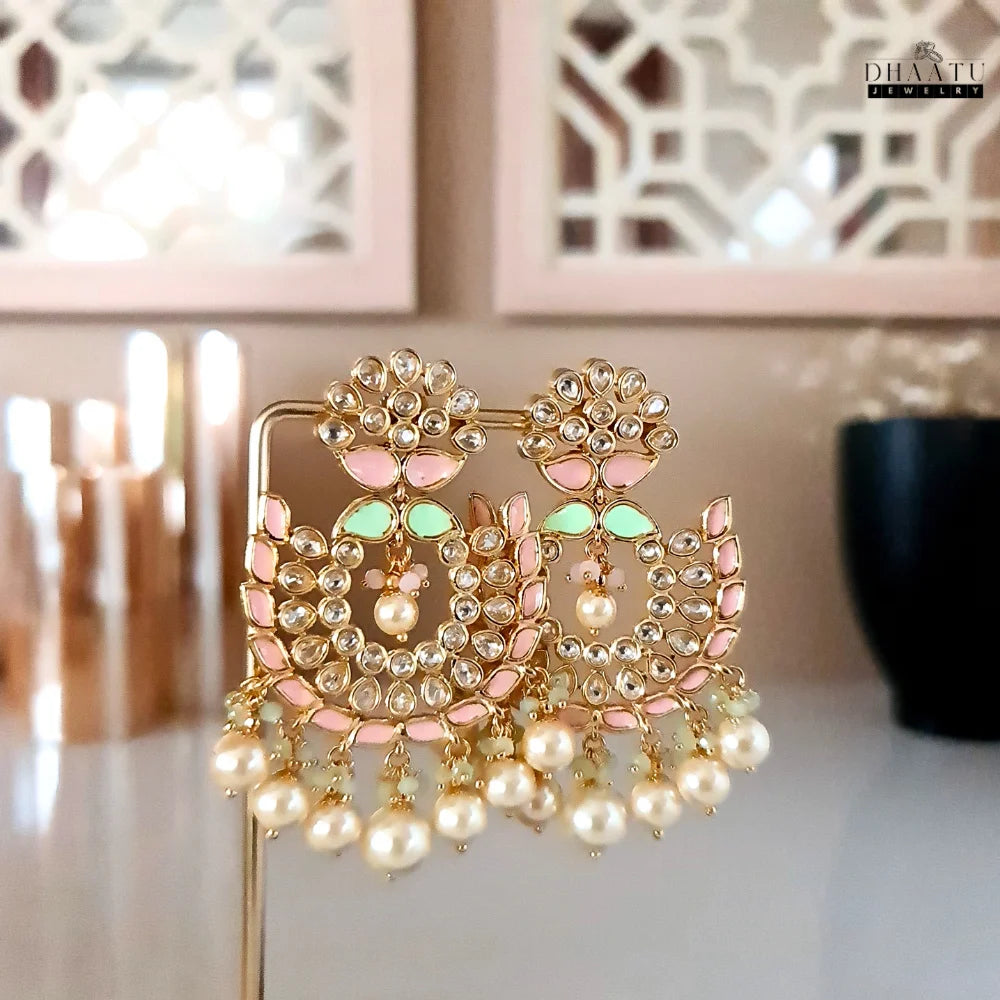 Kundan Pearl & Meenakari Chaandbalis