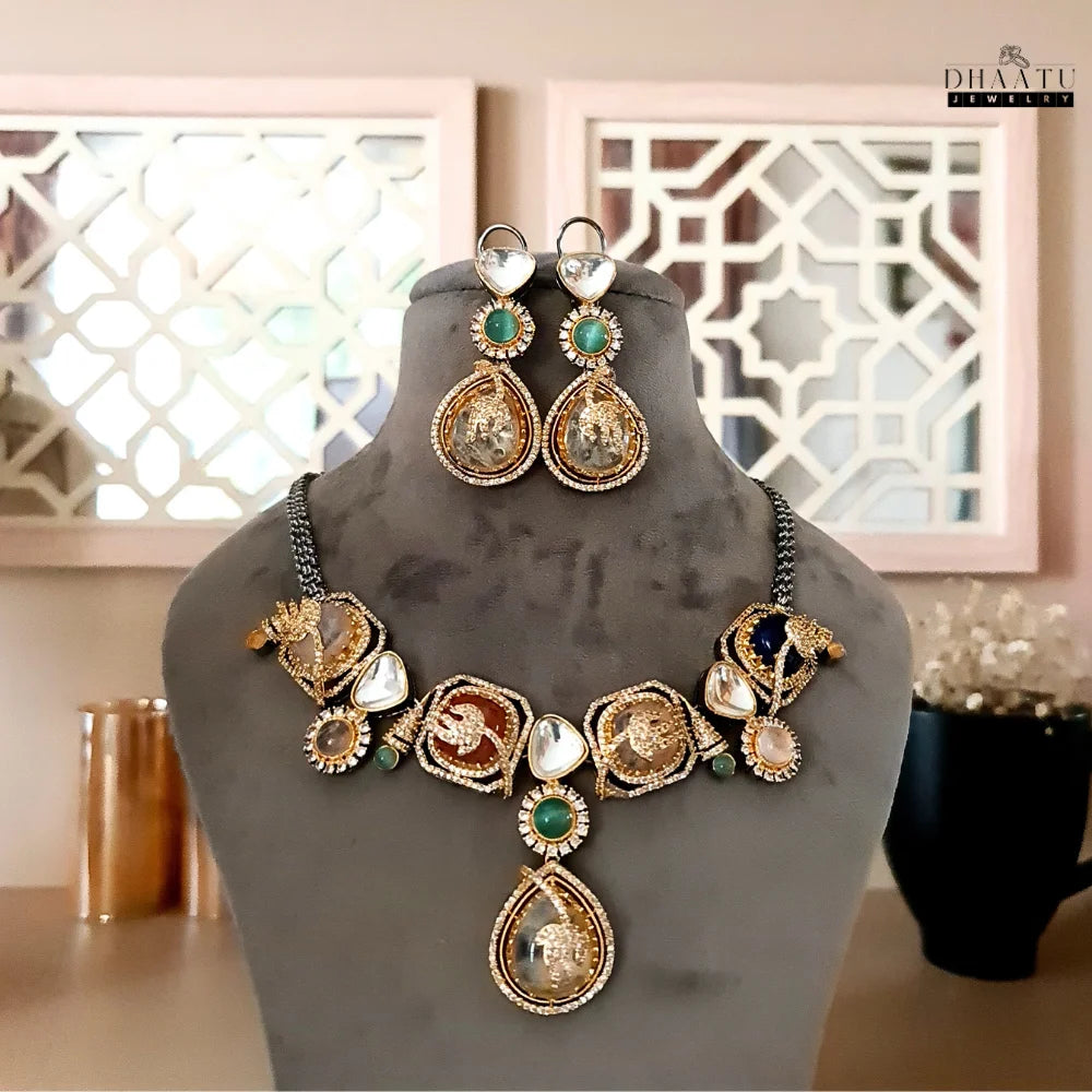 Rivaayat Collection: The 'Heer' Kundan-Inspired & Moissanite Polki Jewellery Set