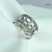 Dhaatu Unique Bar & Round Crystal Fashion Ring
