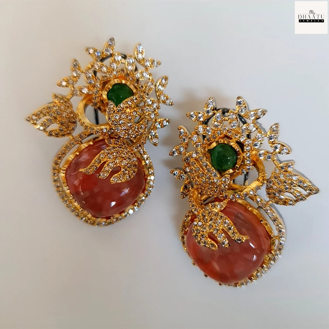 Rivaayat Collection CZ & Gemstone Statement Stud Earrings