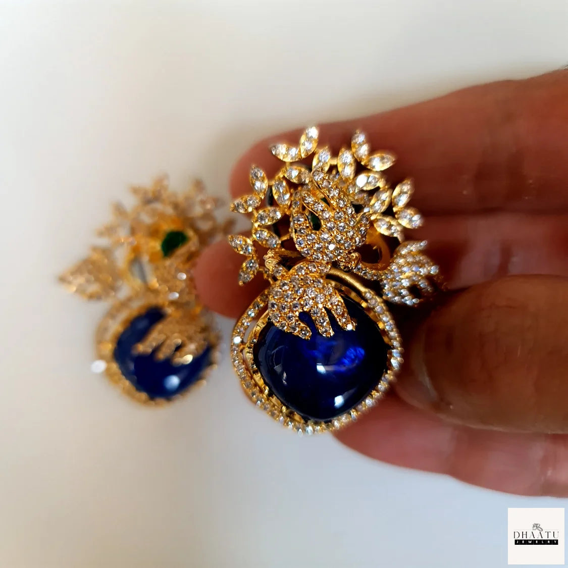 Rivaayat Collection CZ & Gemstone Statement Stud Earrings