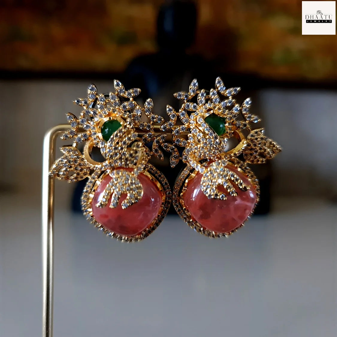 Rivaayat Collection CZ & Gemstone Statement Stud Earrings